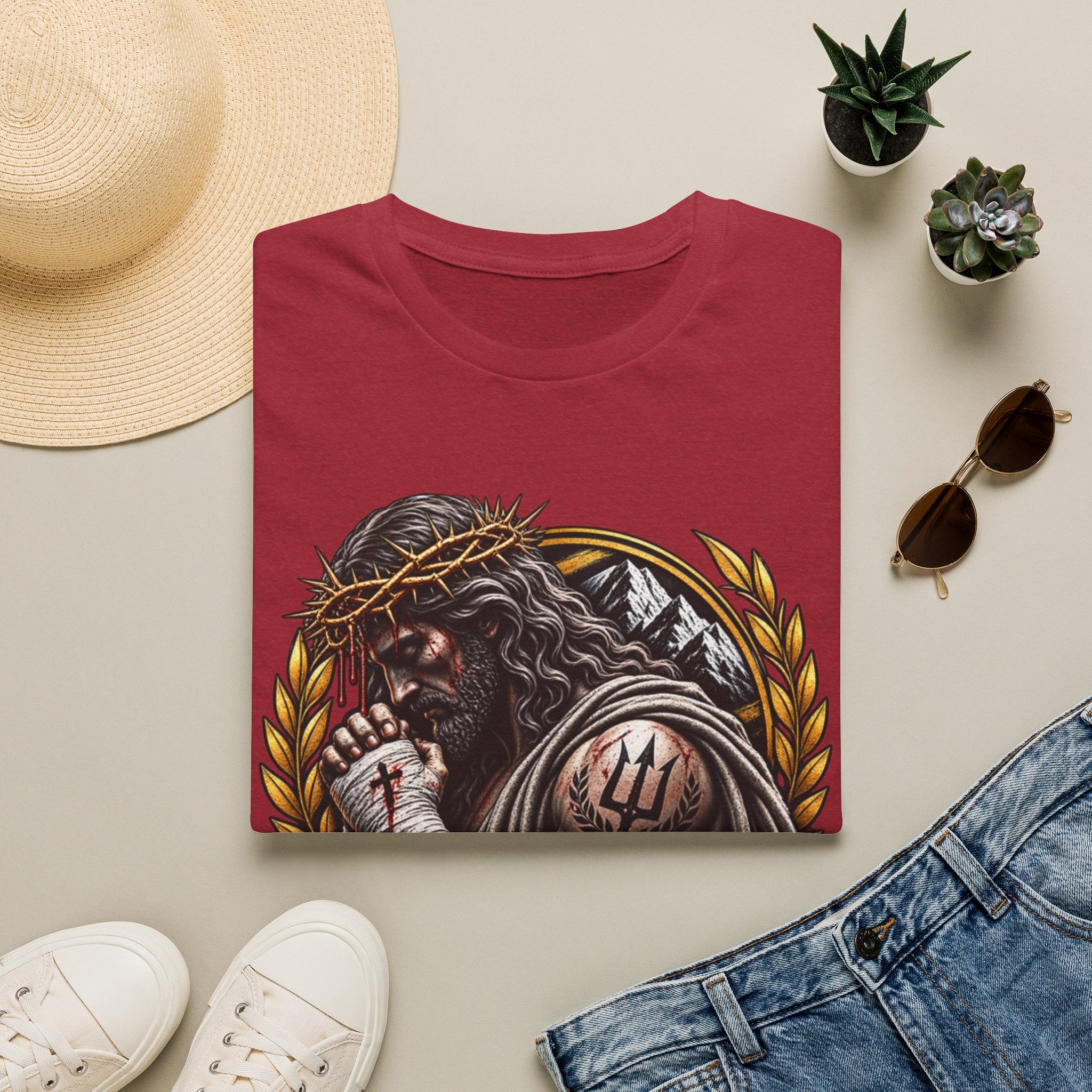 Saved Not Soft T-Shirt — Christian Jesus Crown of Thorns Faith Tee
