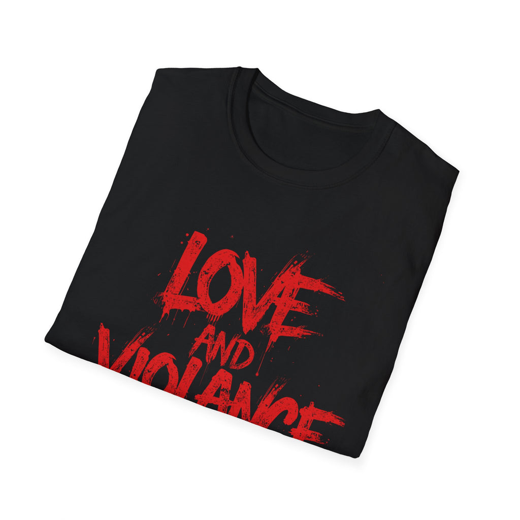 T-Shirt — "Love and Violence" Red Drip Graphic Tee