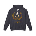 West of Olympus 'WO' Laurel Logo Hoodie — Greek Mythology Crest Pullover