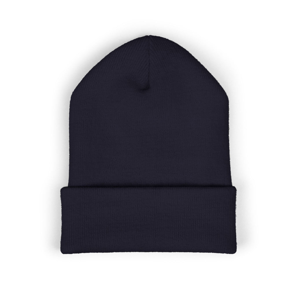 Embroidered Classic Cuffed Beanie — Vintage Crest Knit Hat