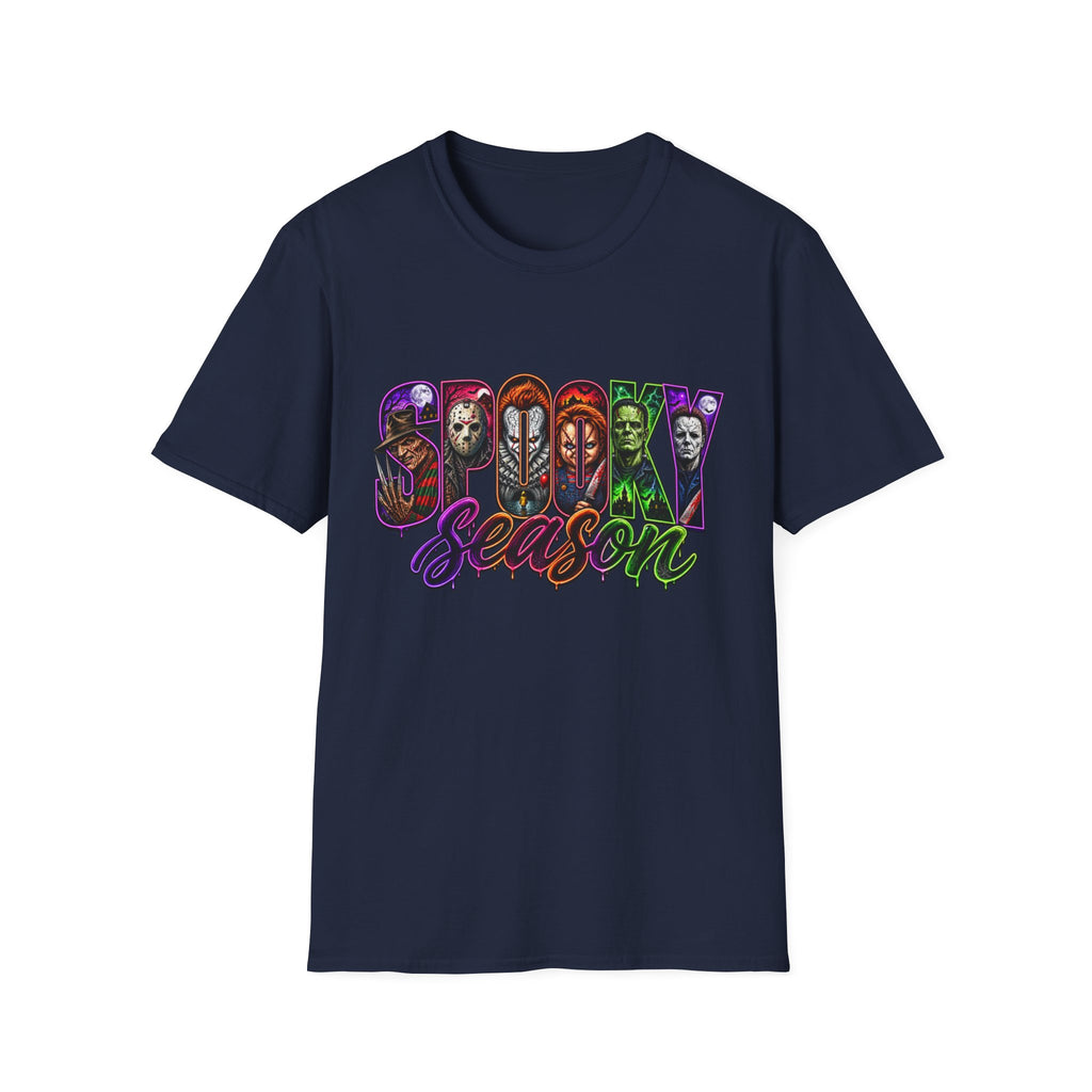 Spooky Season T-Shirt — Halloween Horror Movie Characters Graphic Tee