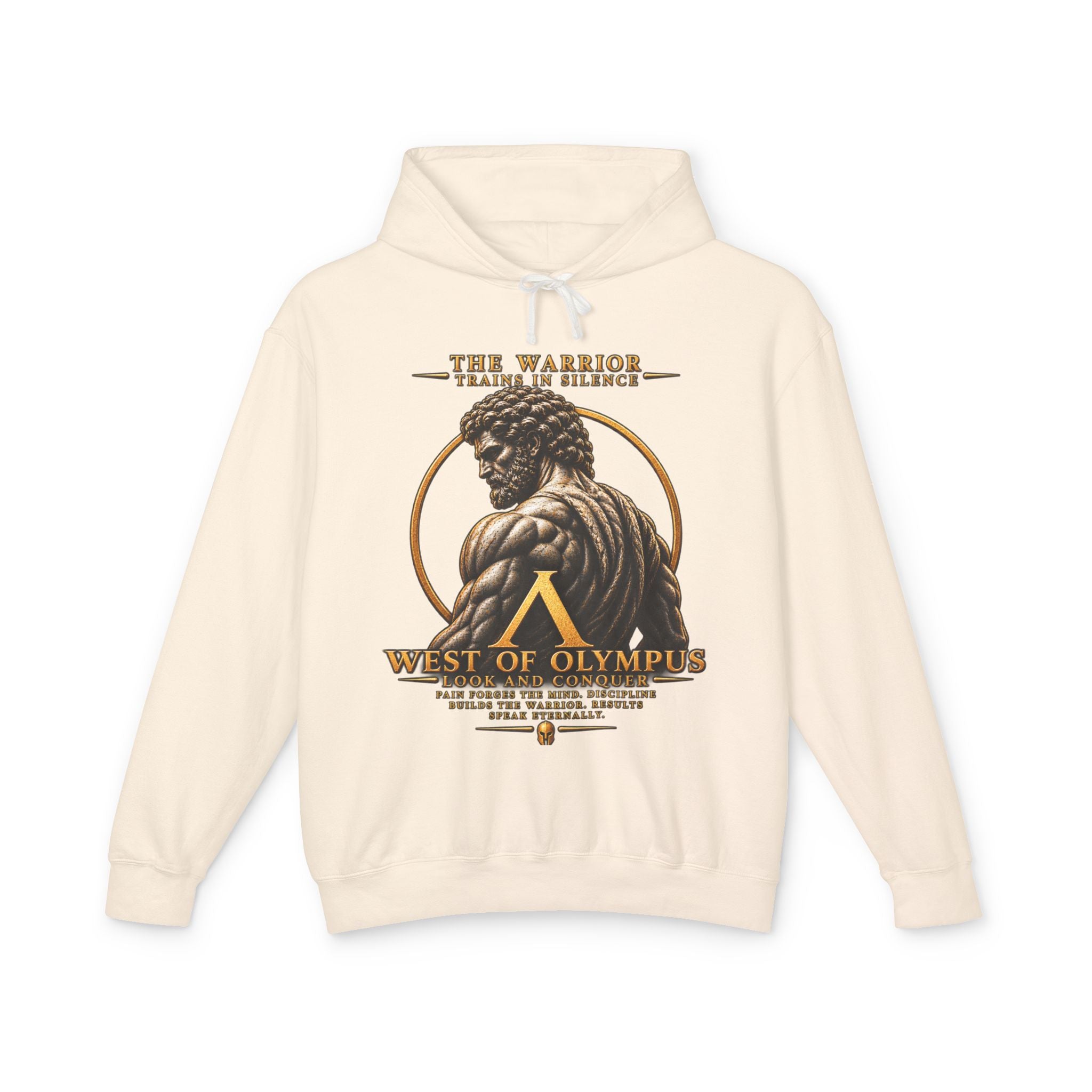 West of Olympus Warrior Hoodie — Greek Mythology Muscle Back Graphic Hoodie