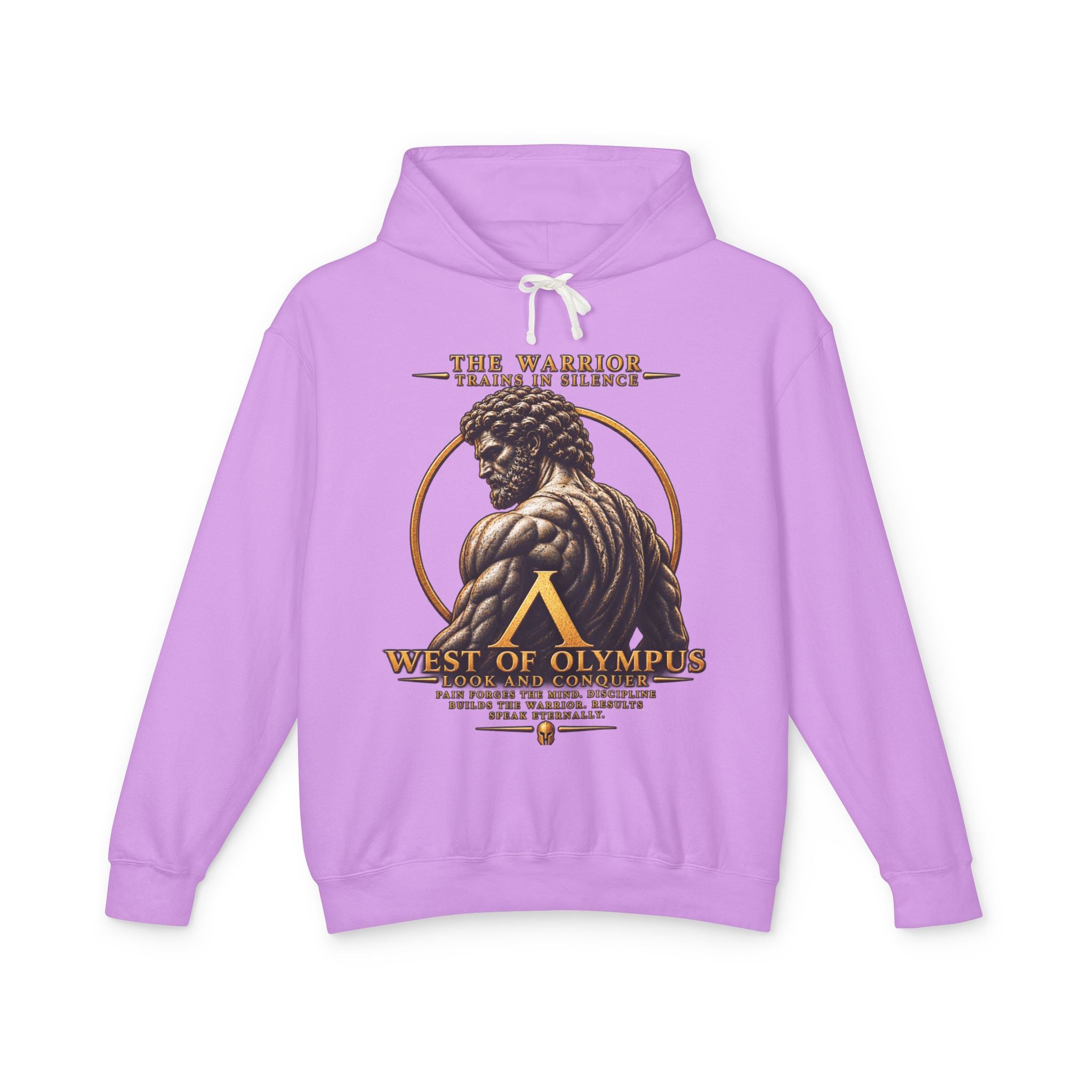 West of Olympus Warrior Hoodie — Greek Mythology Muscle Back Graphic Hoodie