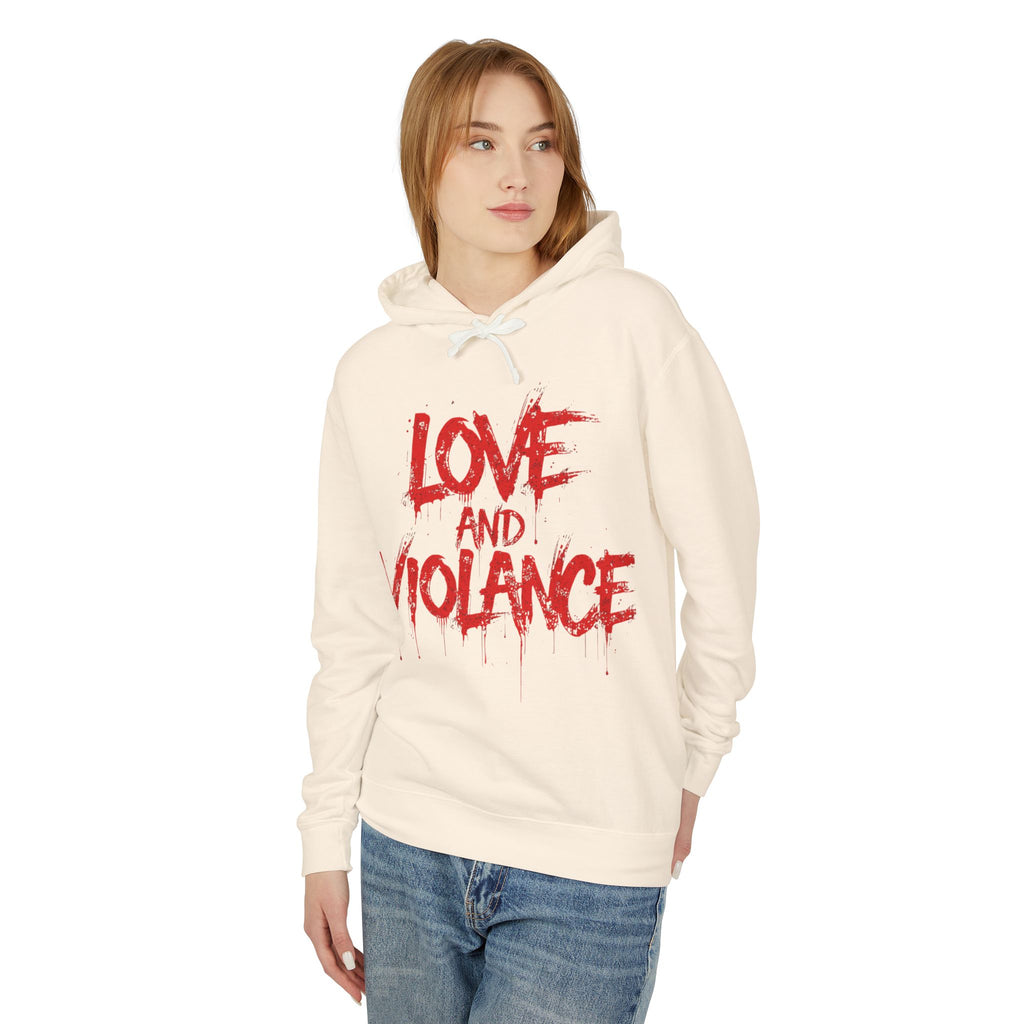 Hoodie — "Love and Violence" Graphic Pullover