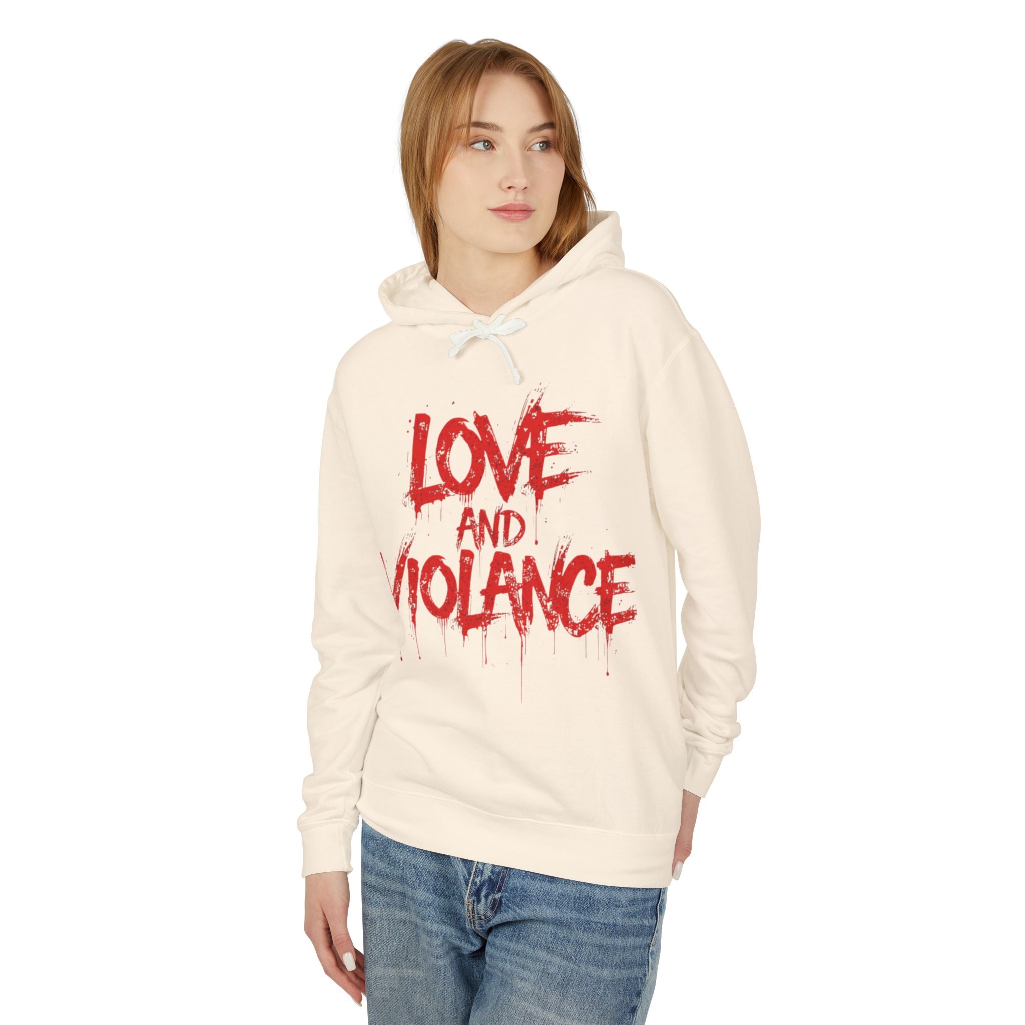Hoodie — "Love and Violence" Graphic Pullover