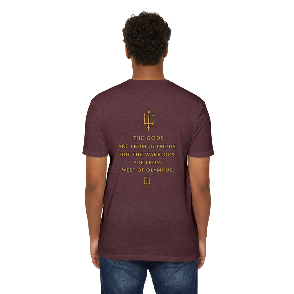 West of Olympus T-Shirt — Mythic Warrior Trident Design