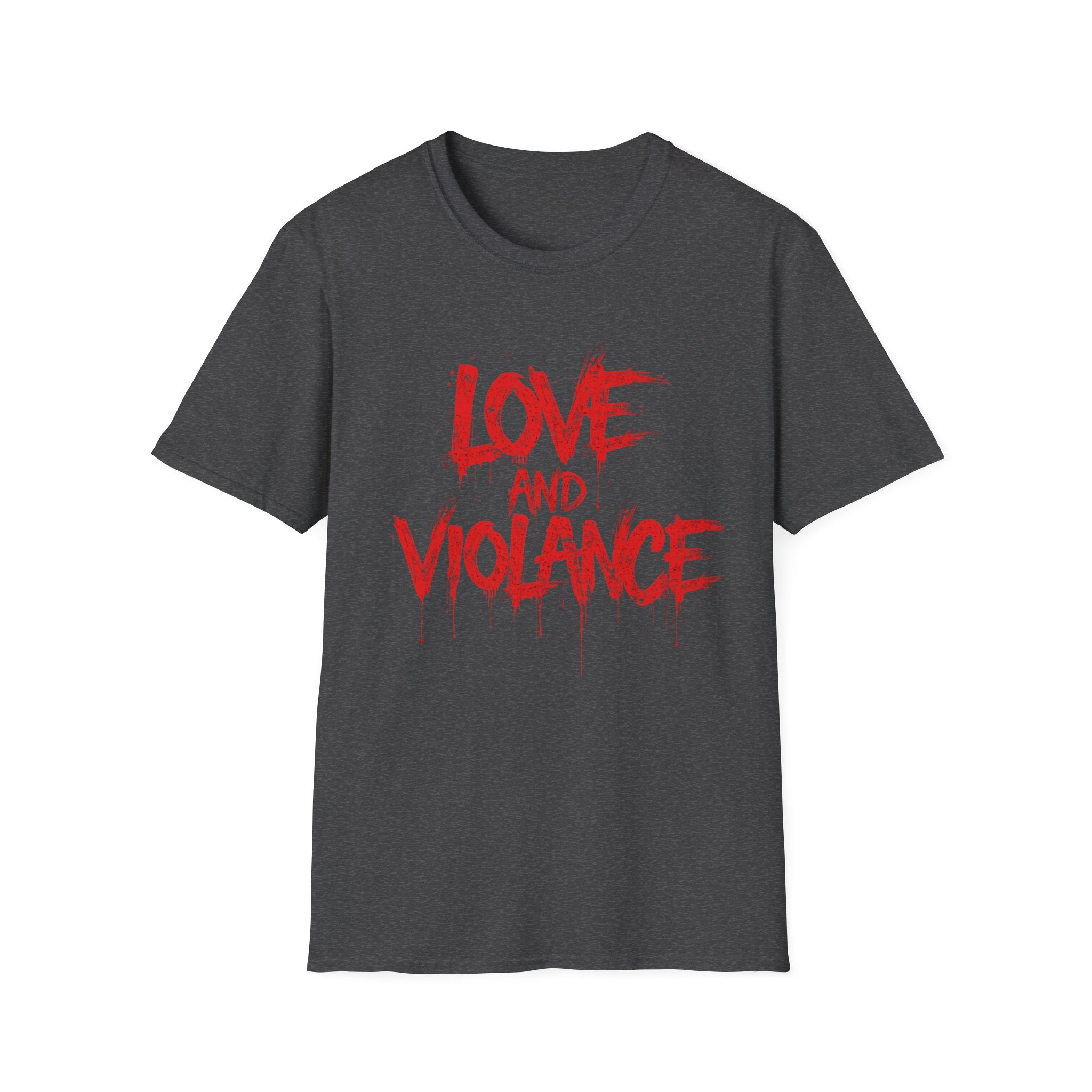 T-Shirt — "Love and Violence" Red Drip Graphic Tee