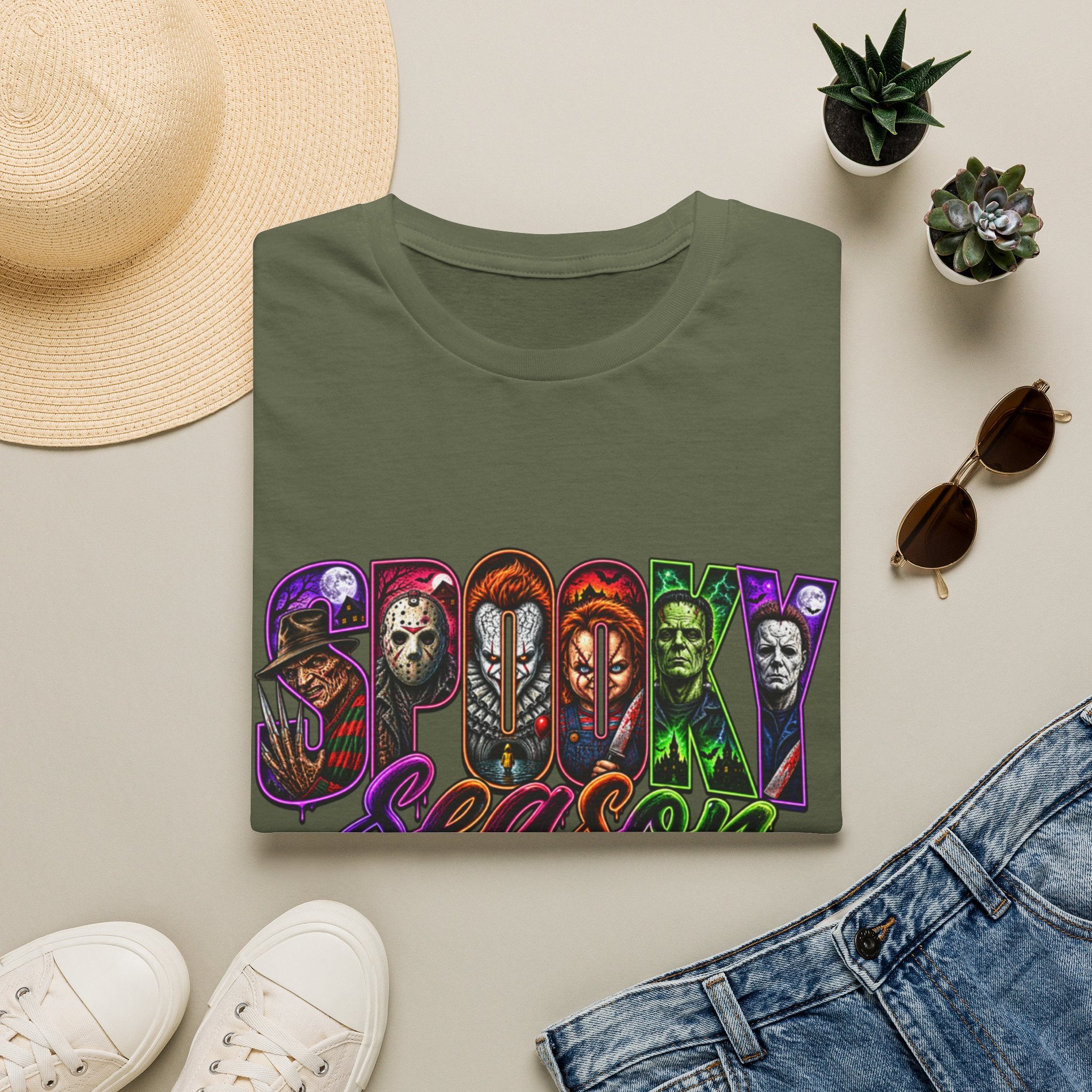 Spooky Season T-Shirt — Halloween Horror Movie Characters Graphic Tee