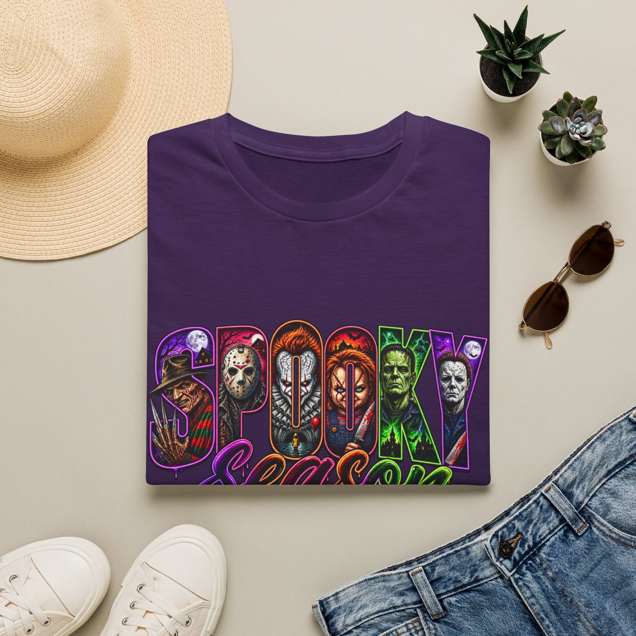 Spooky Season T-Shirt — Halloween Horror Movie Characters Graphic Tee