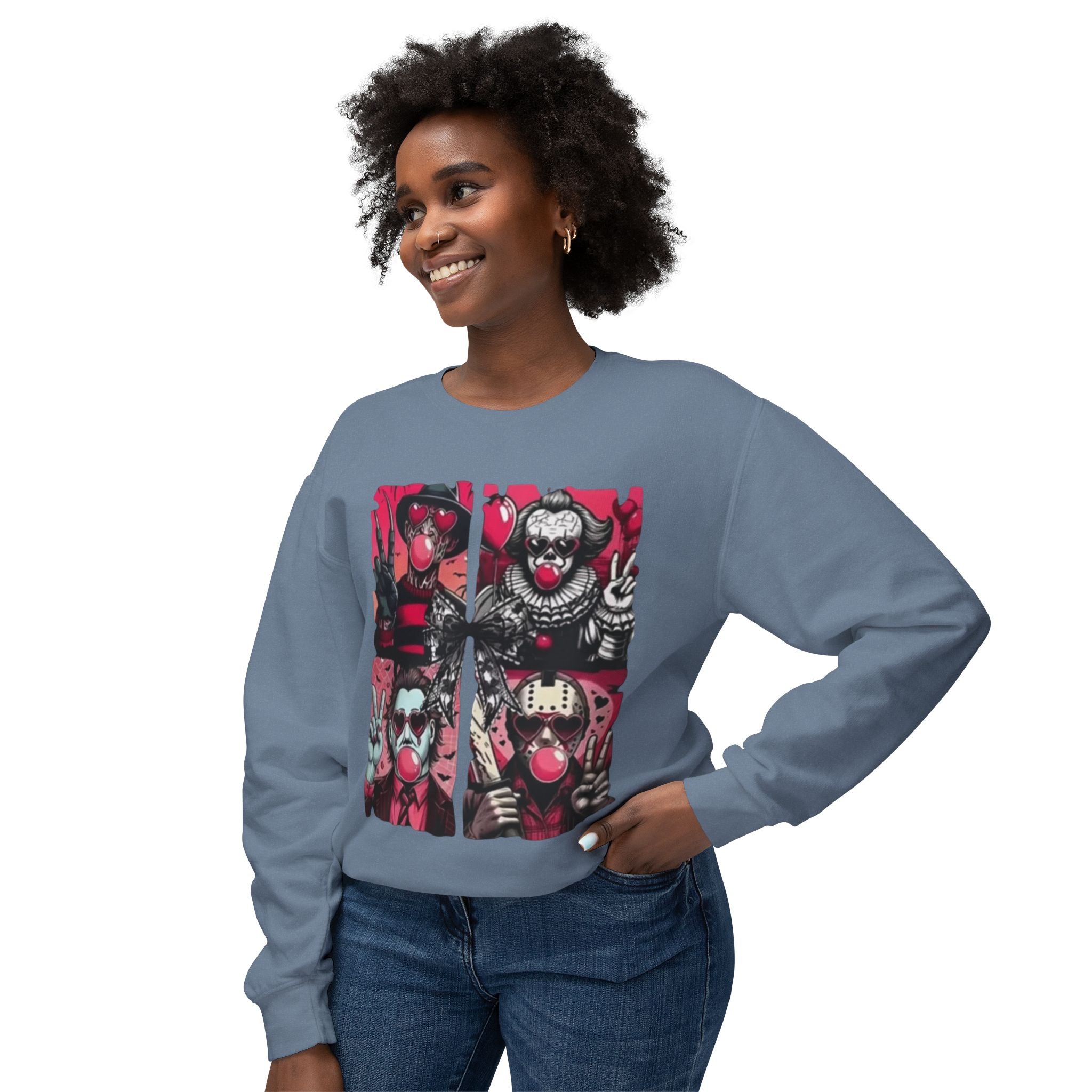Creepy Clown Graphic Sweatshirt — Horror Circus Crewneck