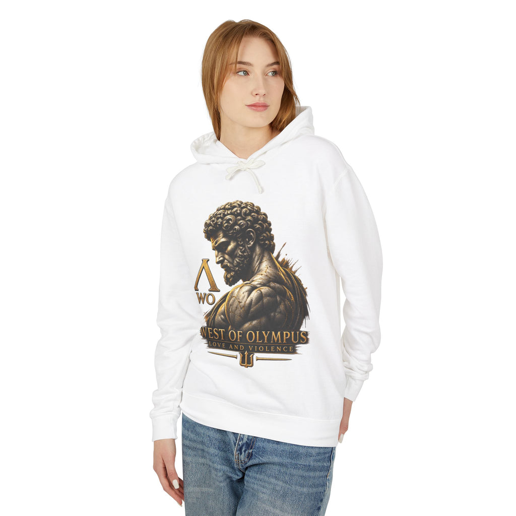West of Olympus Hoodie — Greek Mythology God Statue Graphic Hoodie