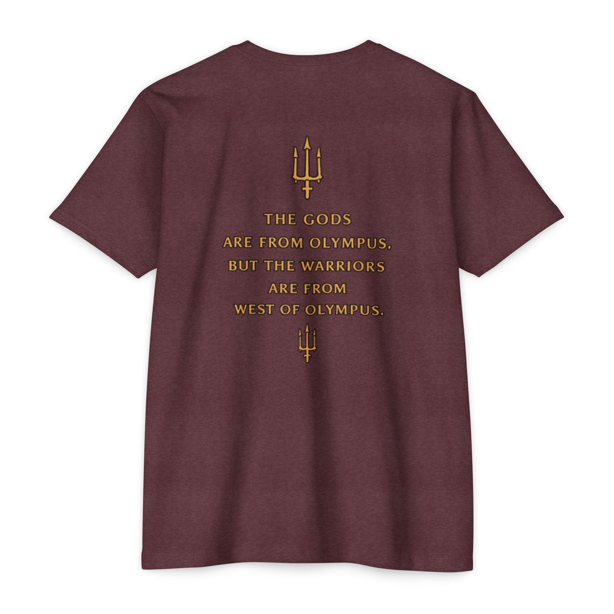 West of Olympus T-Shirt — Mythic Warrior Trident Design