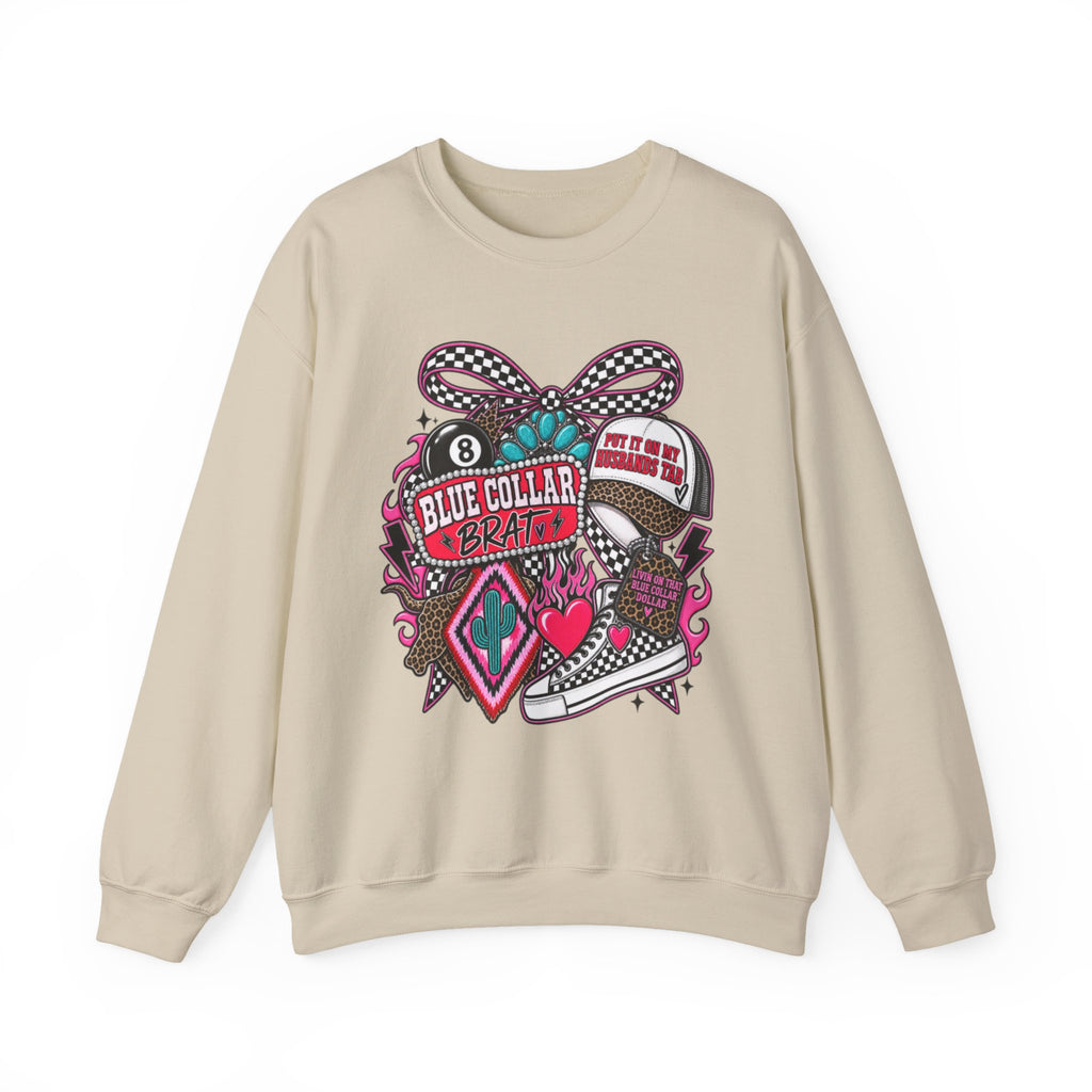 Sweatshirt — Blue Collar Brand Retro Heart & Sneaker Graphic Crewneck