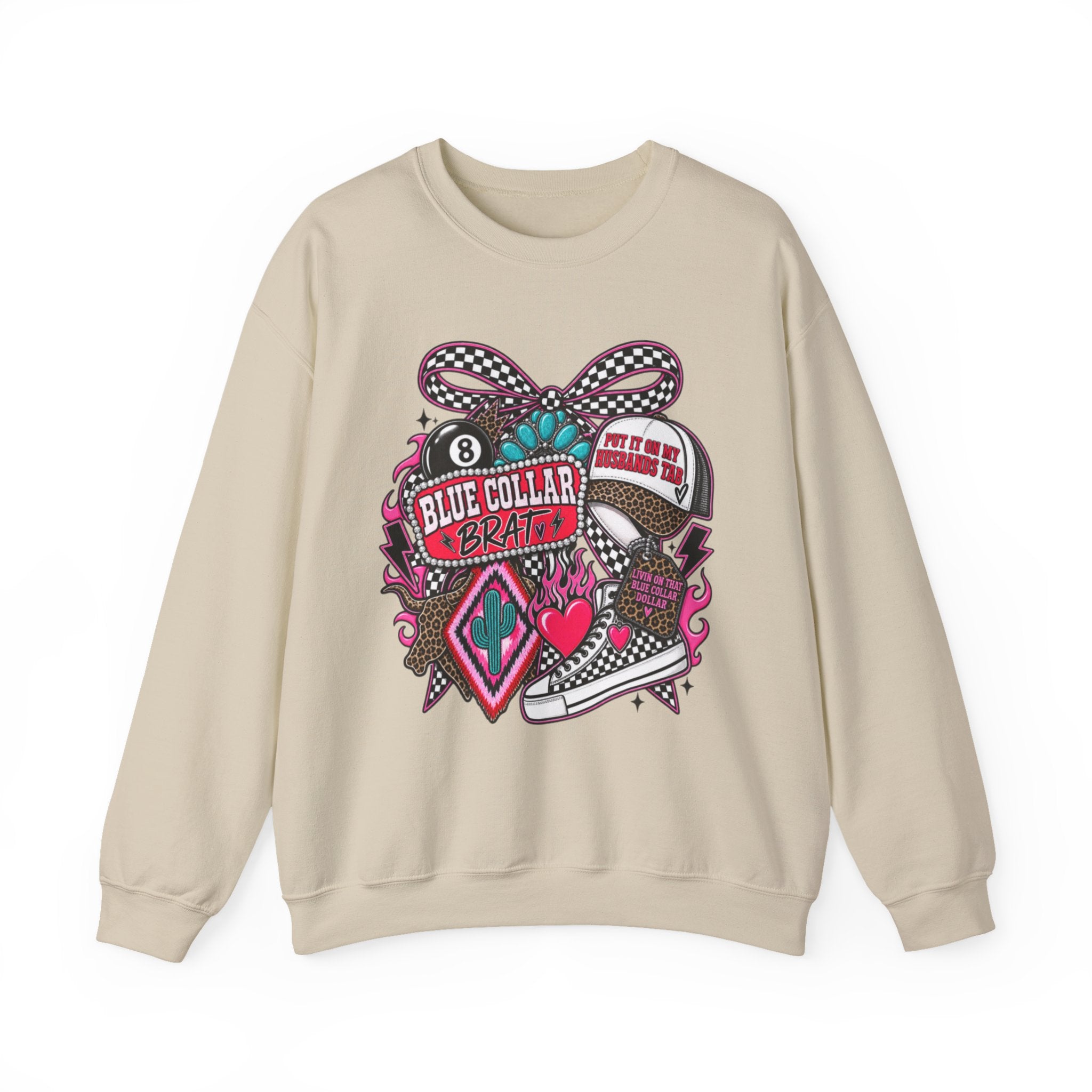 Sweatshirt — Blue Collar Brand Retro Heart & Sneaker Graphic Crewneck