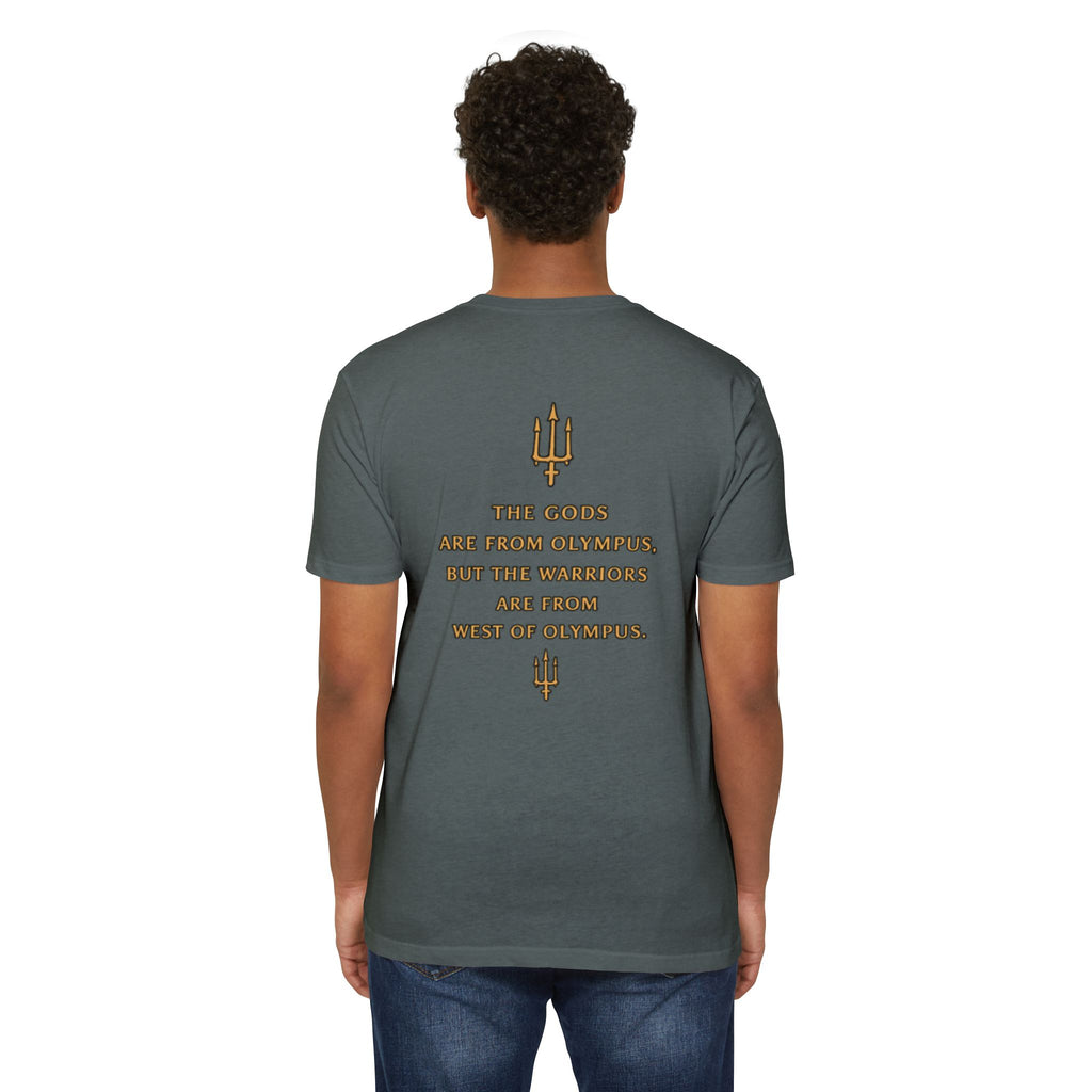 West of Olympus T-Shirt — Mythic Warrior Trident Design