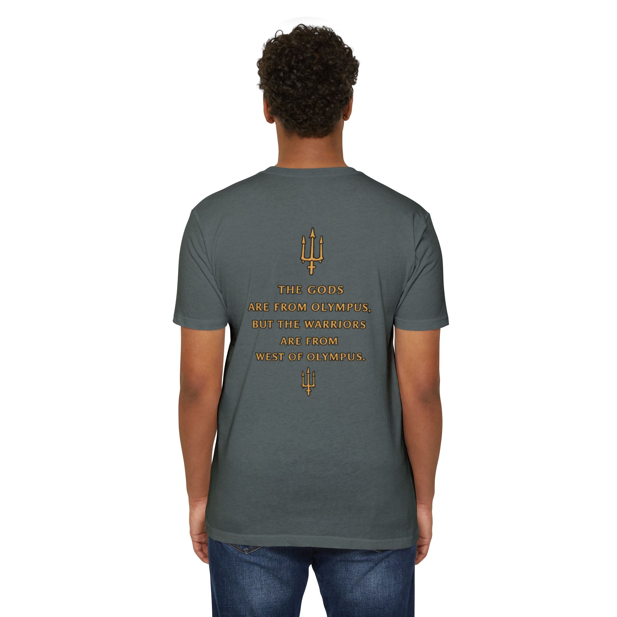 West of Olympus T-Shirt — Mythic Warrior Trident Design