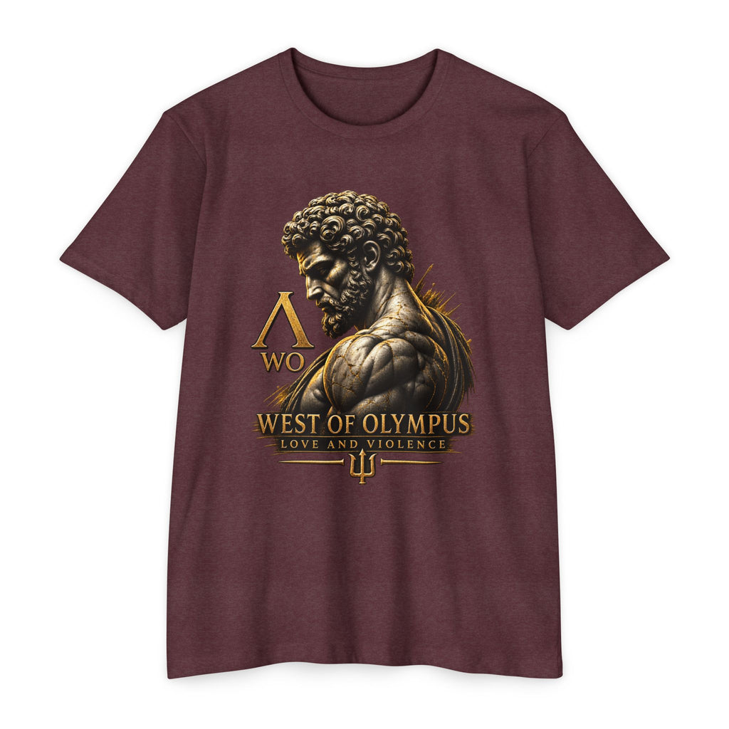 West of Olympus T-Shirt — Mythic Warrior Trident Design