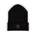 Embroidered Classic Cuffed Beanie — Vintage Crest Knit Hat
