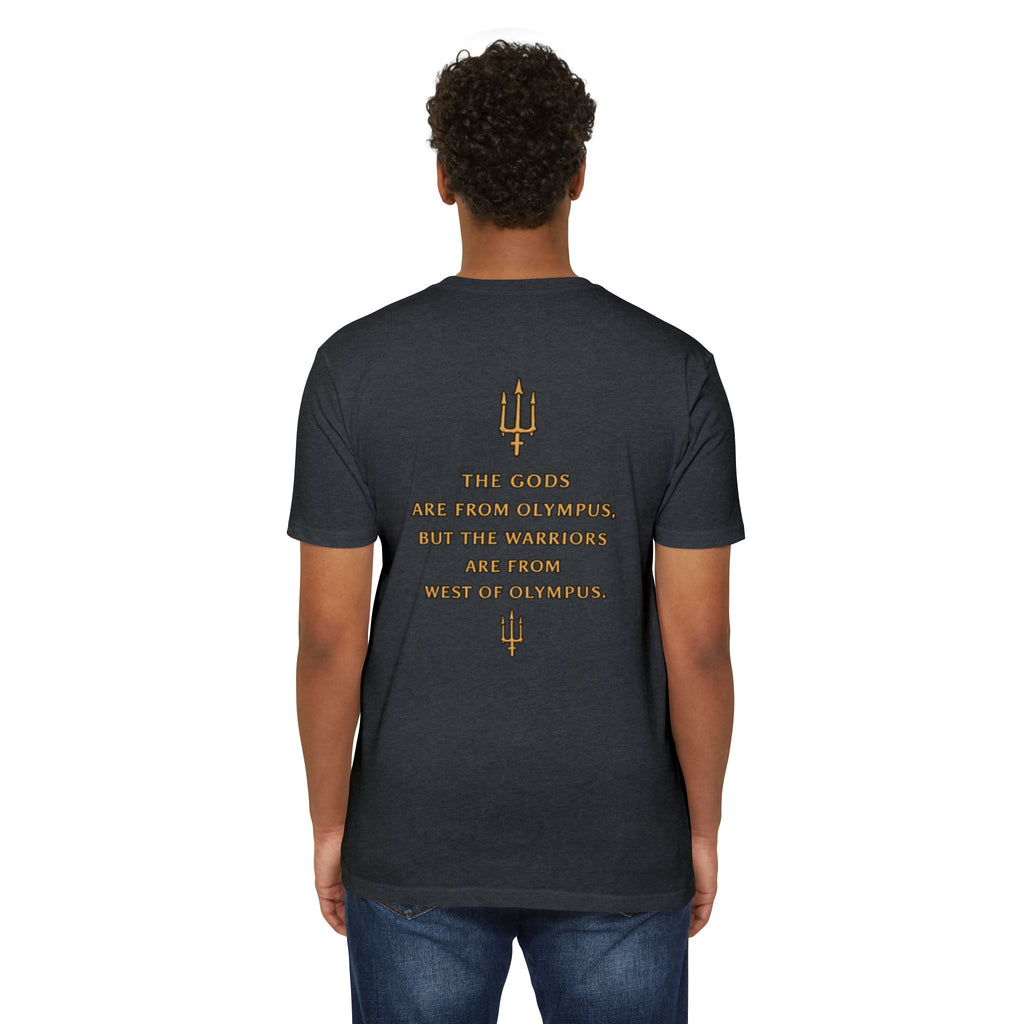 West of Olympus T-Shirt — Mythic Warrior Trident Design