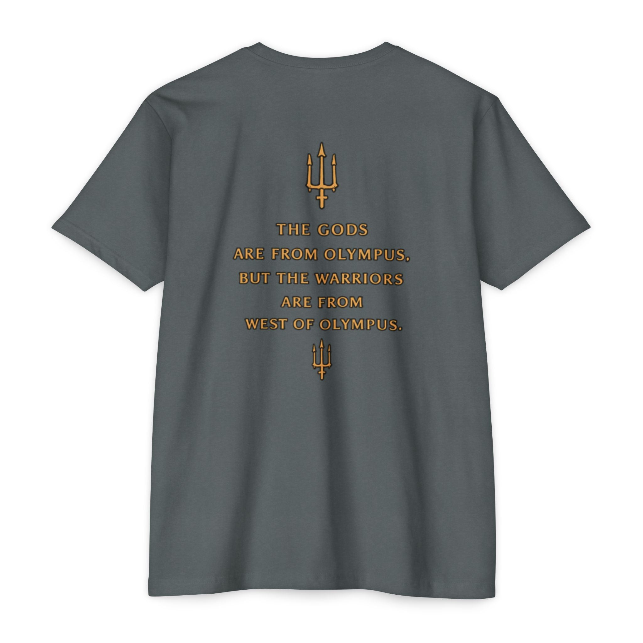 West of Olympus T-Shirt — Mythic Warrior Trident Design