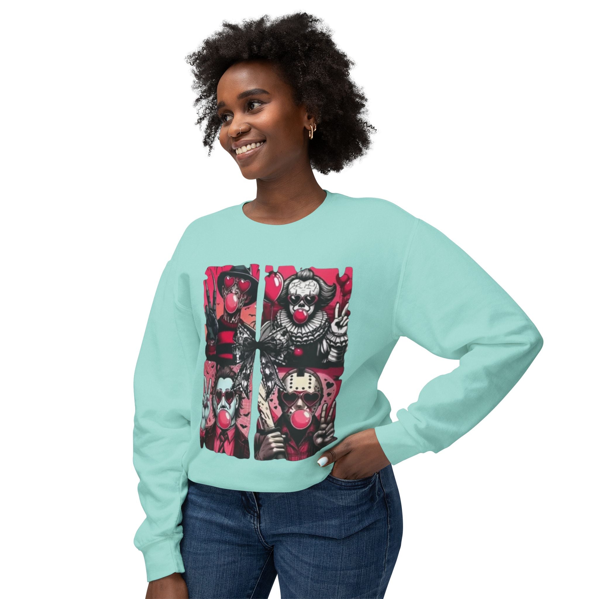 Creepy Clown Graphic Sweatshirt — Horror Circus Crewneck