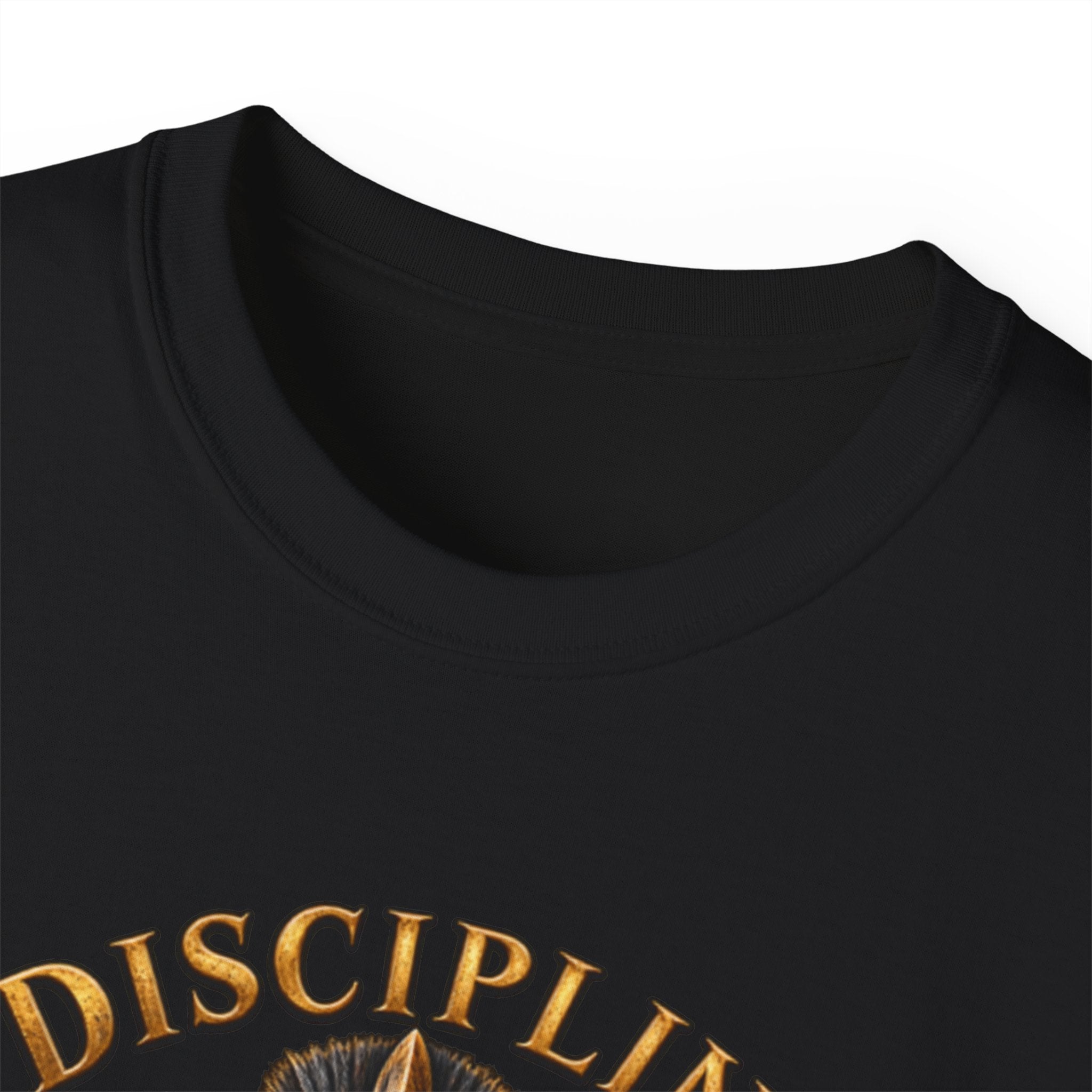 AA Discipline Over Destiny Tee — Forged Not Favored Spartan Helmet T-Shirt