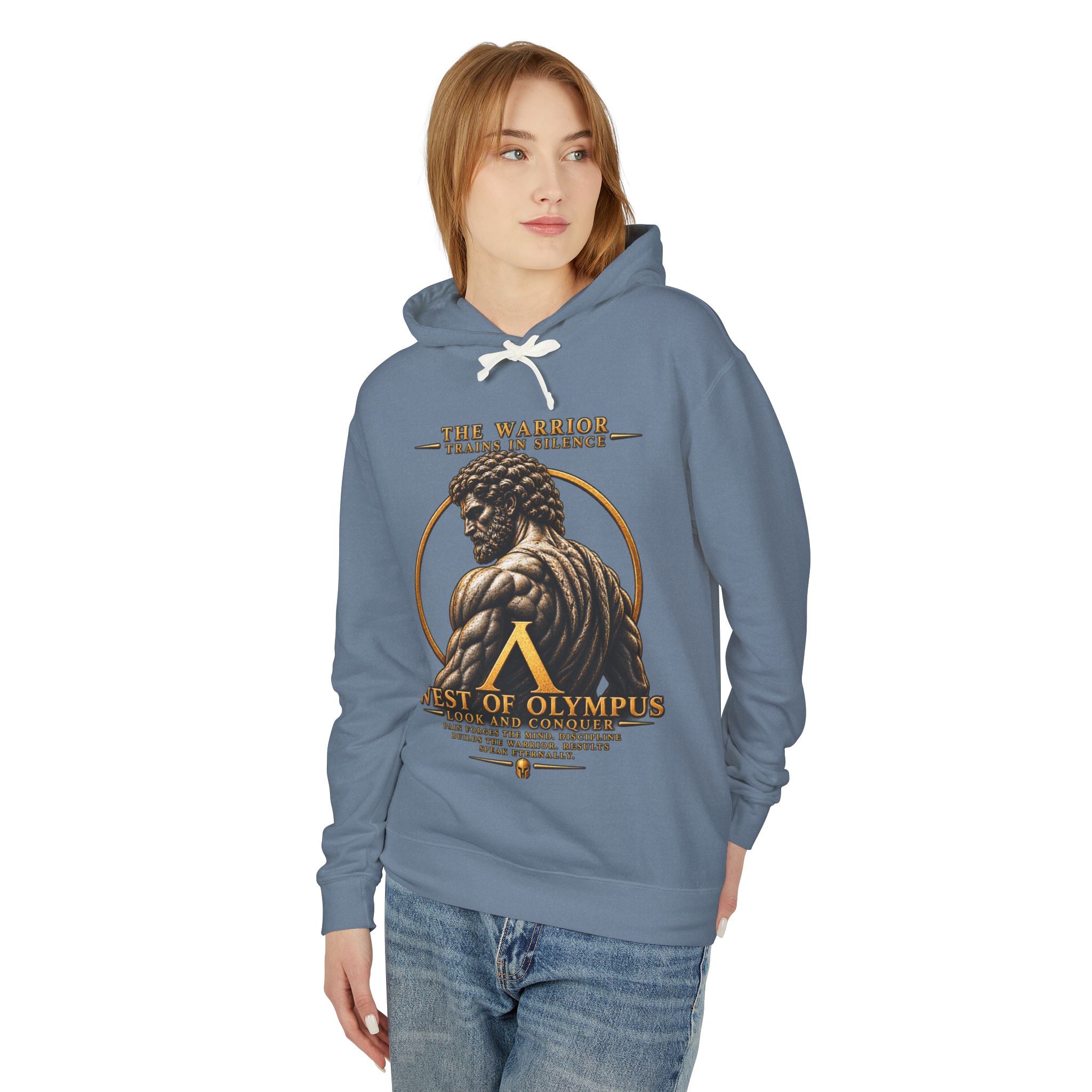 West of Olympus Warrior Hoodie — Greek Mythology Muscle Back Graphic Hoodie