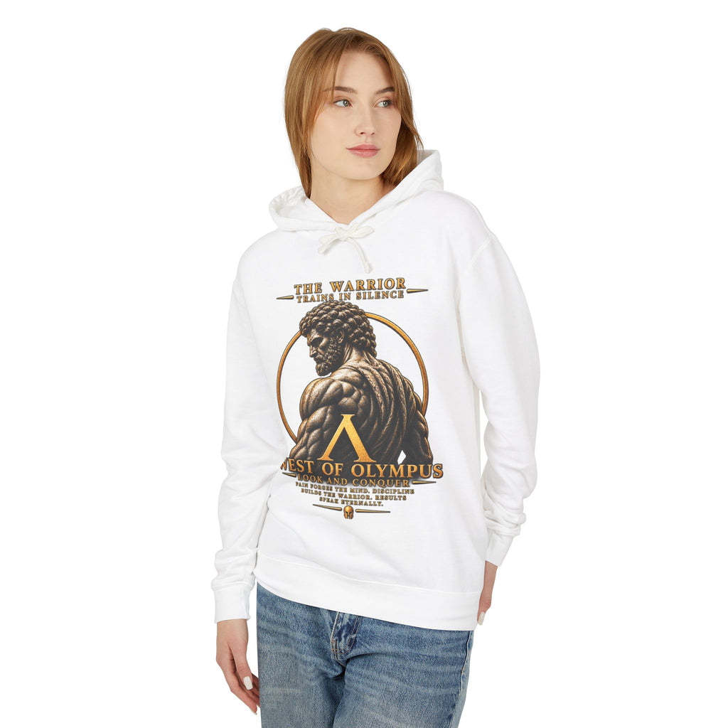 West of Olympus Warrior Hoodie — Greek Mythology Muscle Back Graphic Hoodie