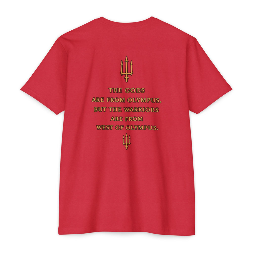 West of Olympus T-Shirt — Mythic Warrior Trident Design