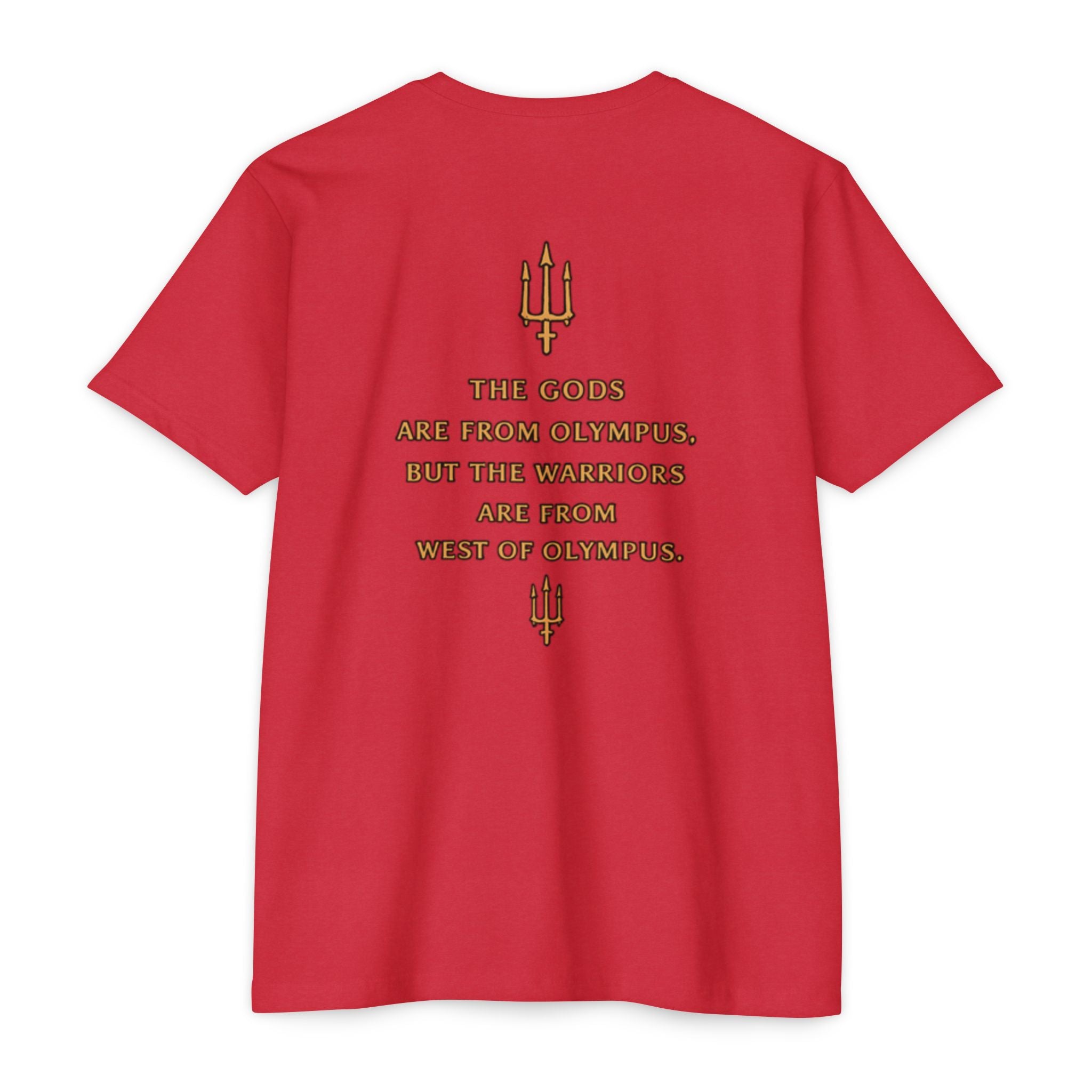 West of Olympus T-Shirt — Mythic Warrior Trident Design