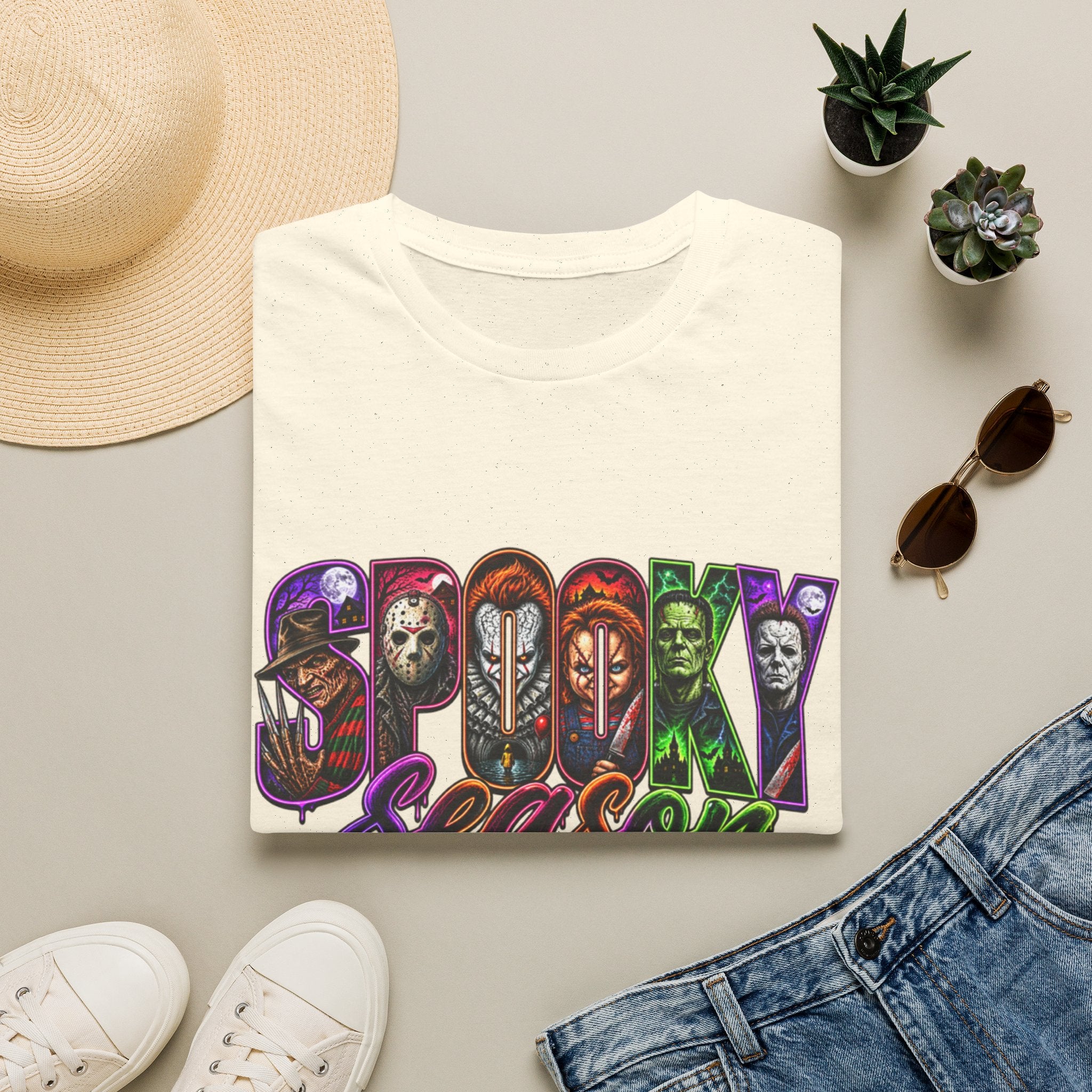 Spooky Season T-Shirt — Halloween Horror Movie Characters Graphic Tee