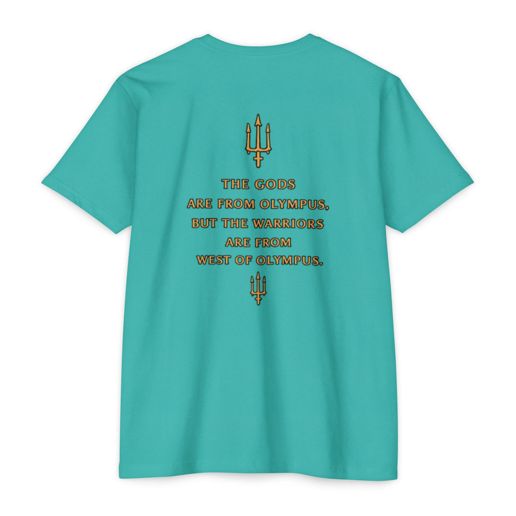 West of Olympus T-Shirt — Mythic Warrior Trident Design