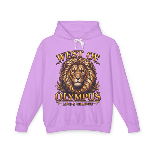 AAA West of Olympus Lion Hoodie — "Love & Violence" Graphic Pullover