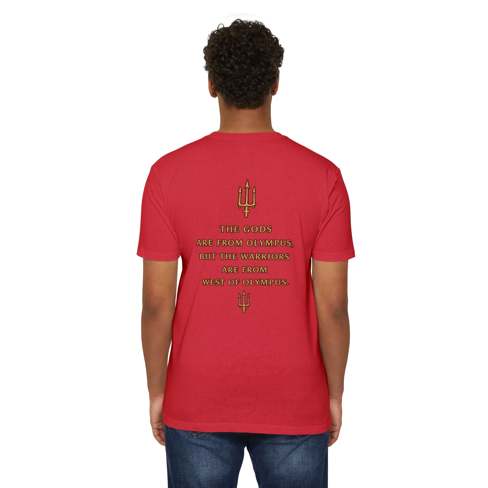West of Olympus T-Shirt — Mythic Warrior Trident Design