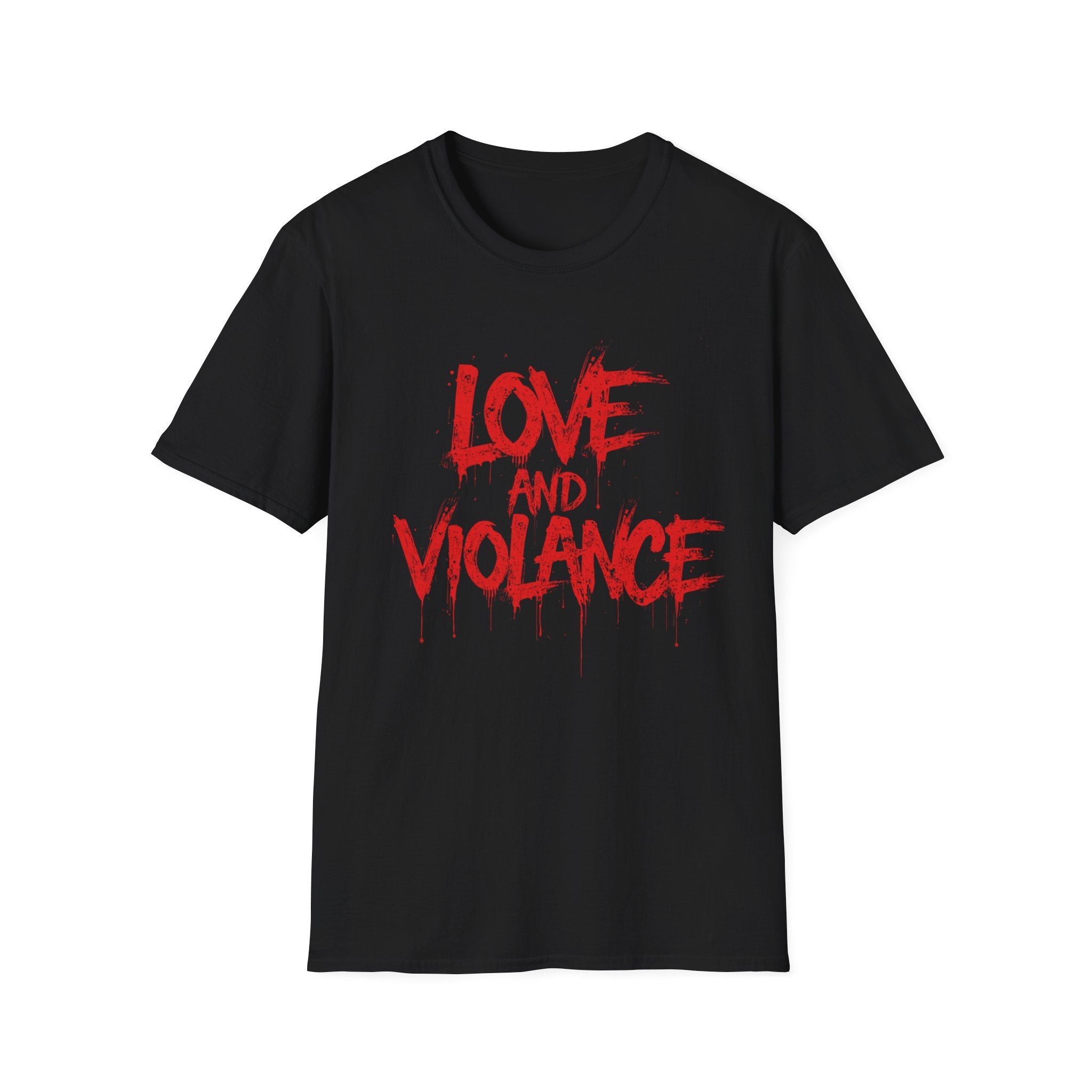 T-Shirt — "Love and Violence" Red Drip Graphic Tee