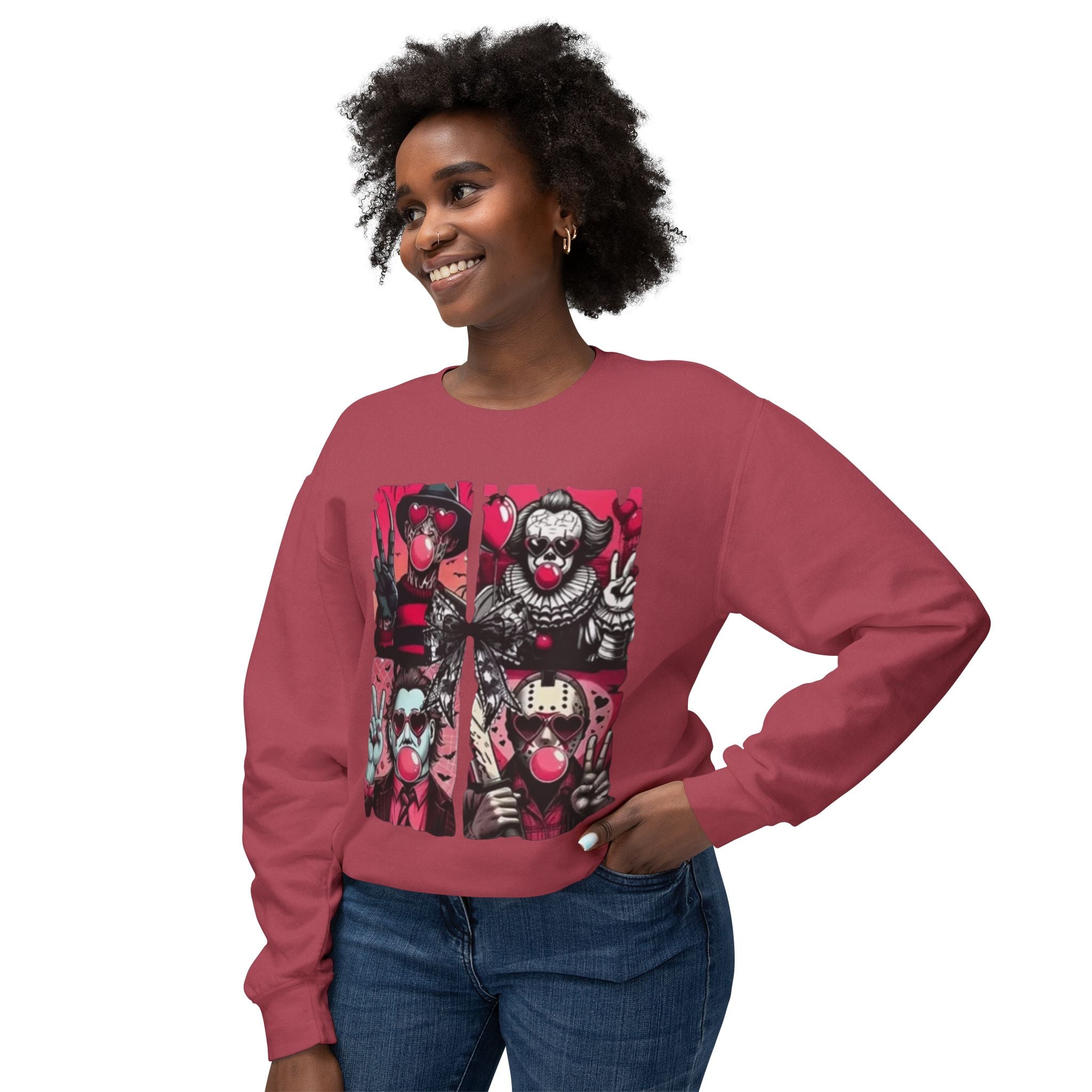 Creepy Clown Graphic Sweatshirt — Horror Circus Crewneck