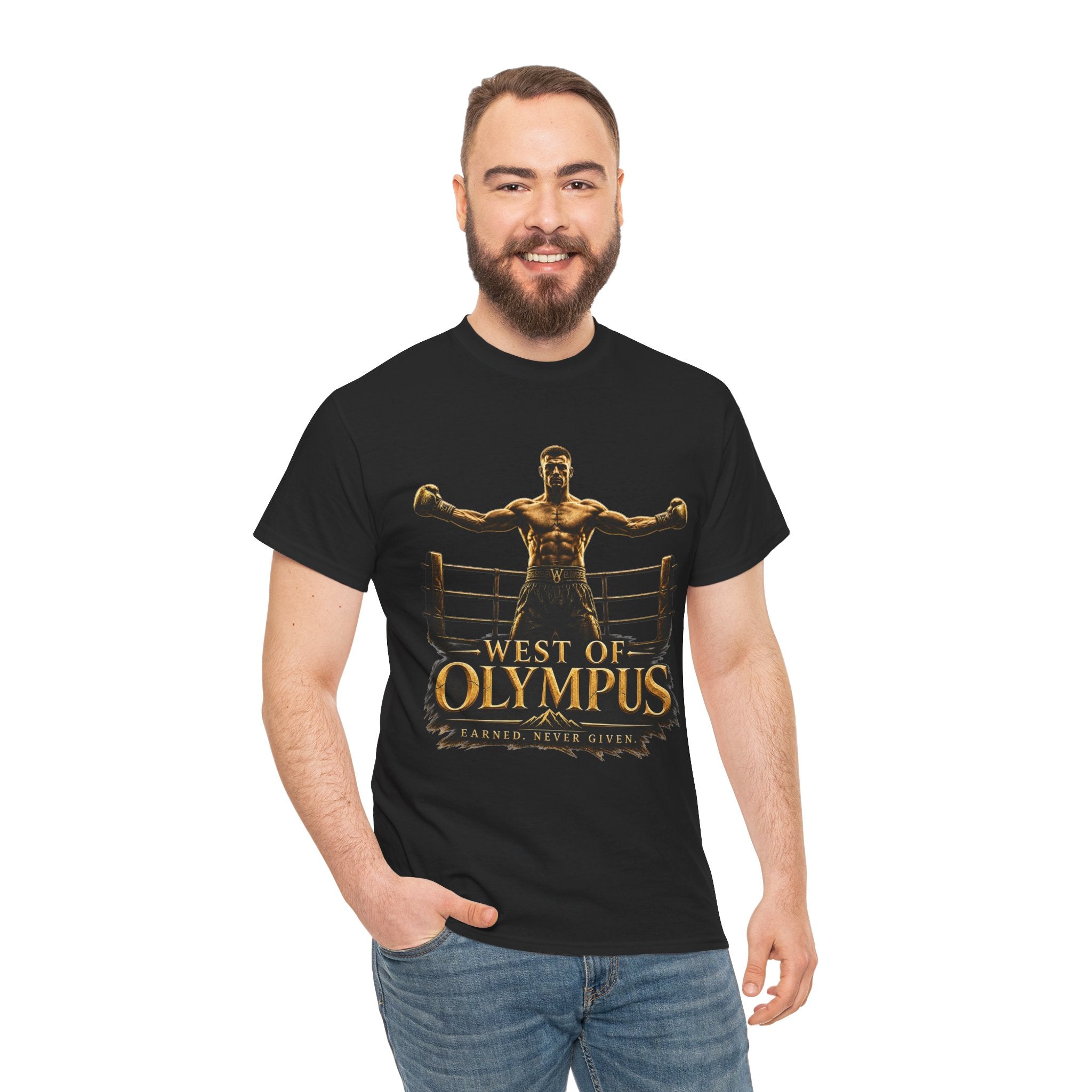 Boxer Champion T-Shirt – "West of Olympus" Gym Boxing Tee