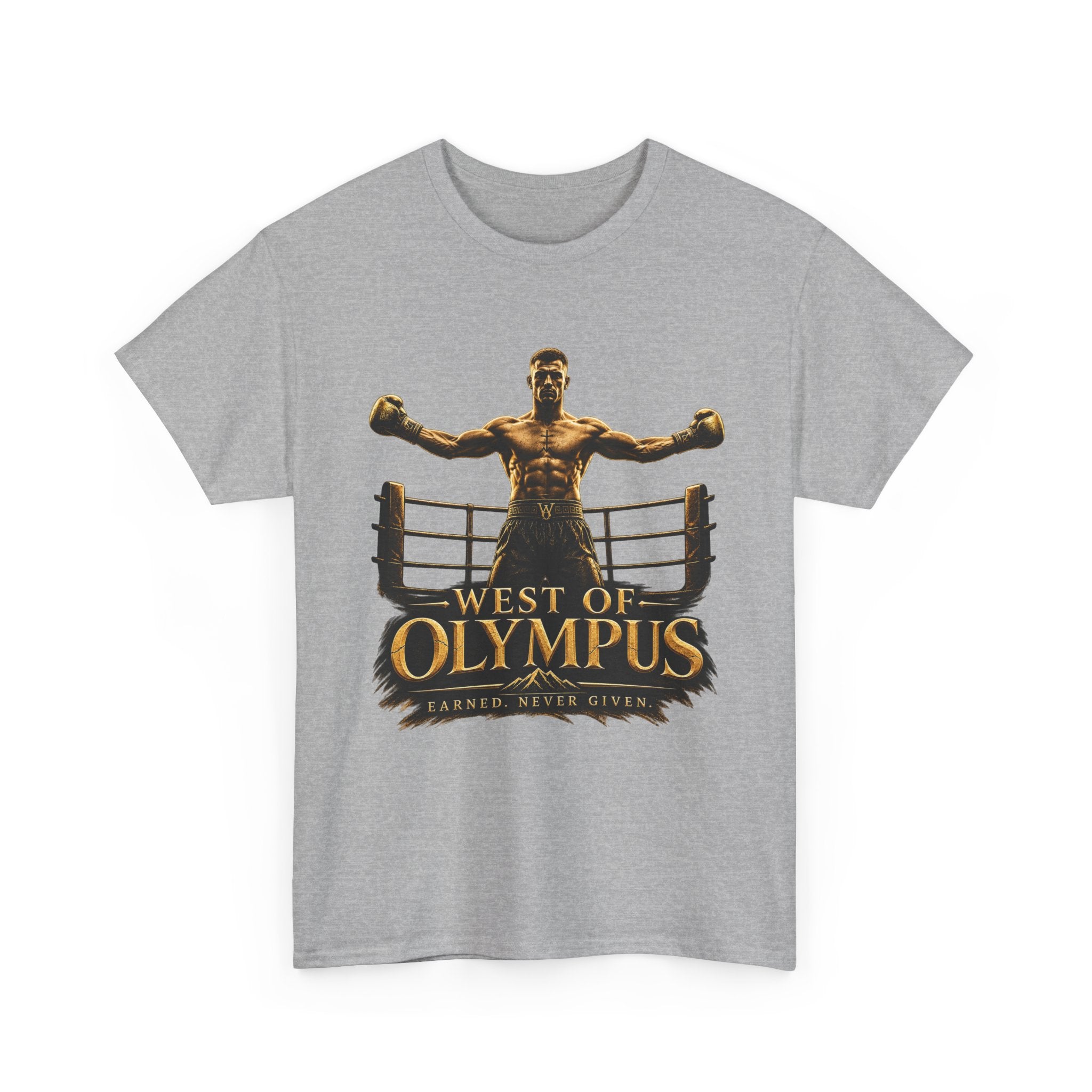 Boxer Champion T-Shirt – "West of Olympus" Gym Boxing Tee