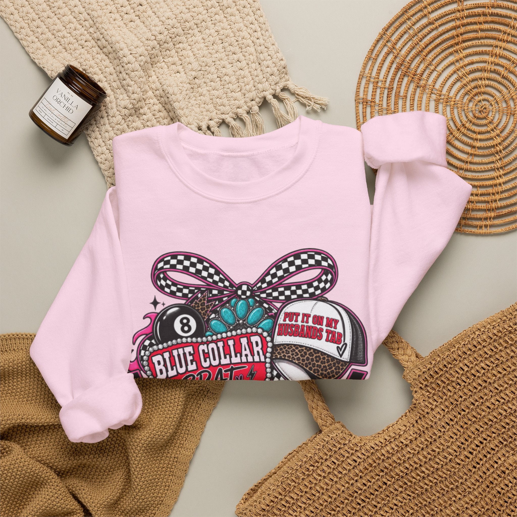 Sweatshirt — Blue Collar Brand Retro Heart & Sneaker Graphic Crewneck