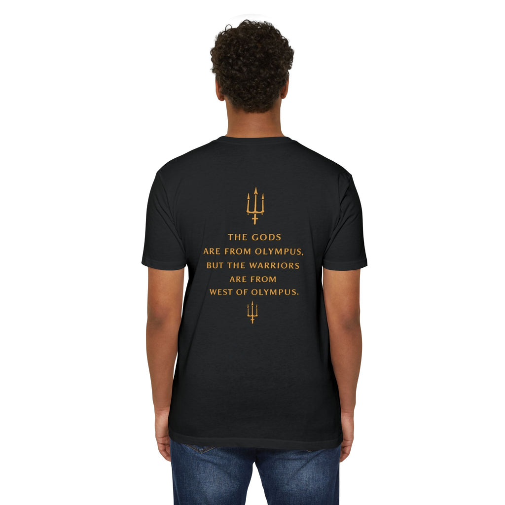 West of Olympus T-Shirt — Mythic Warrior Trident Design