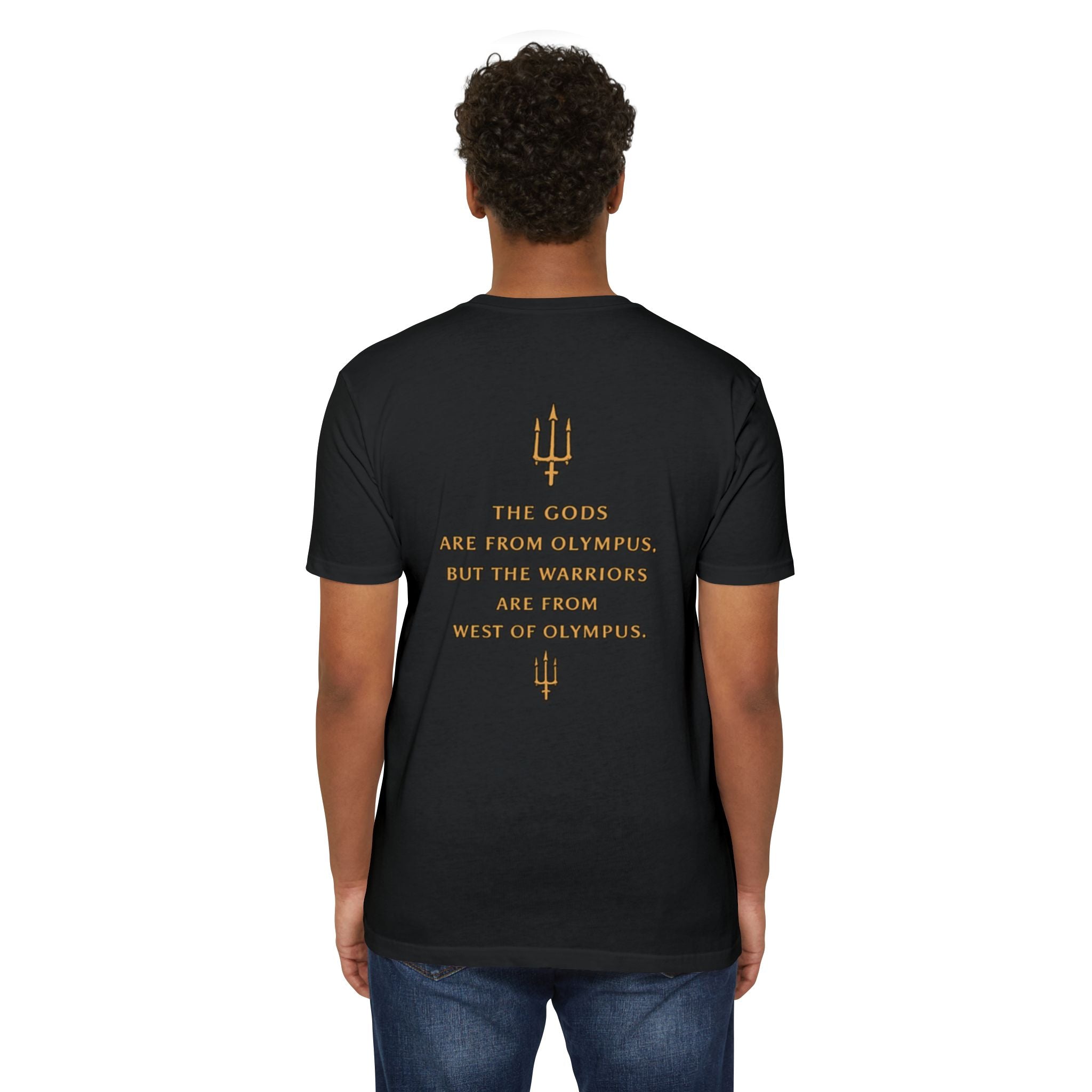 West of Olympus T-Shirt — Mythic Warrior Trident Design