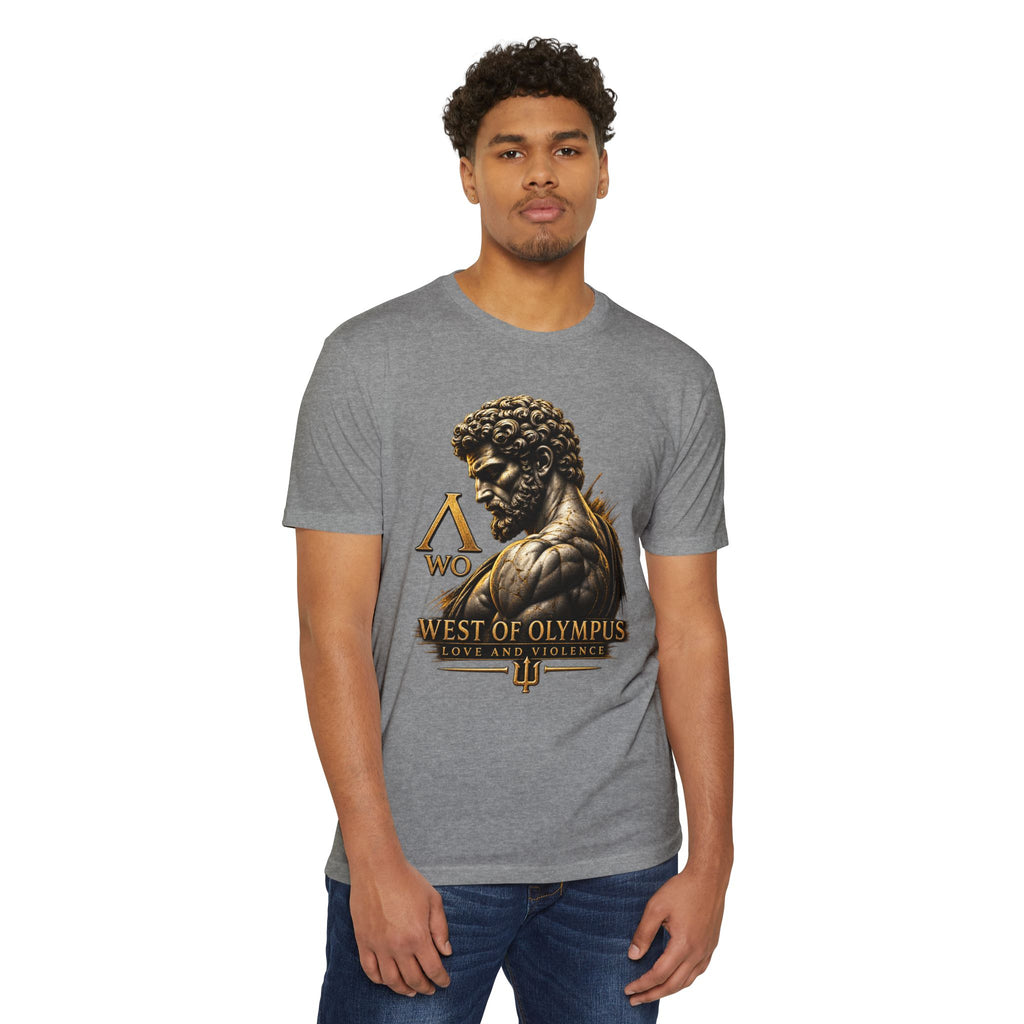 West of Olympus T-Shirt — Mythic Warrior Trident Design