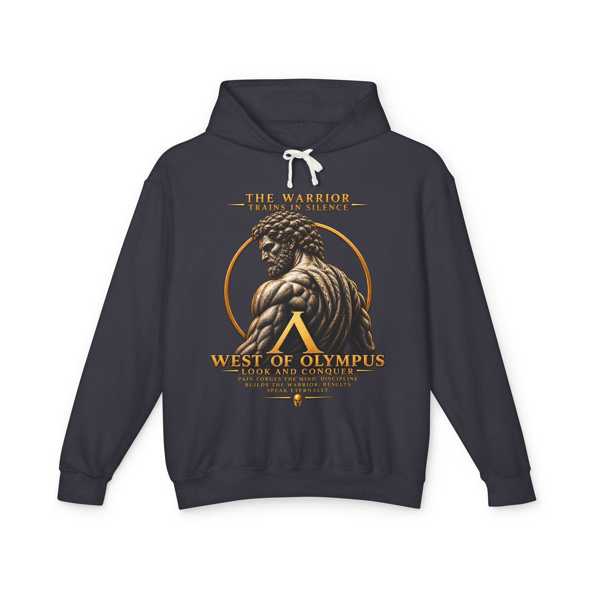 West of Olympus Warrior Hoodie — Greek Mythology Muscle Back Graphic Hoodie