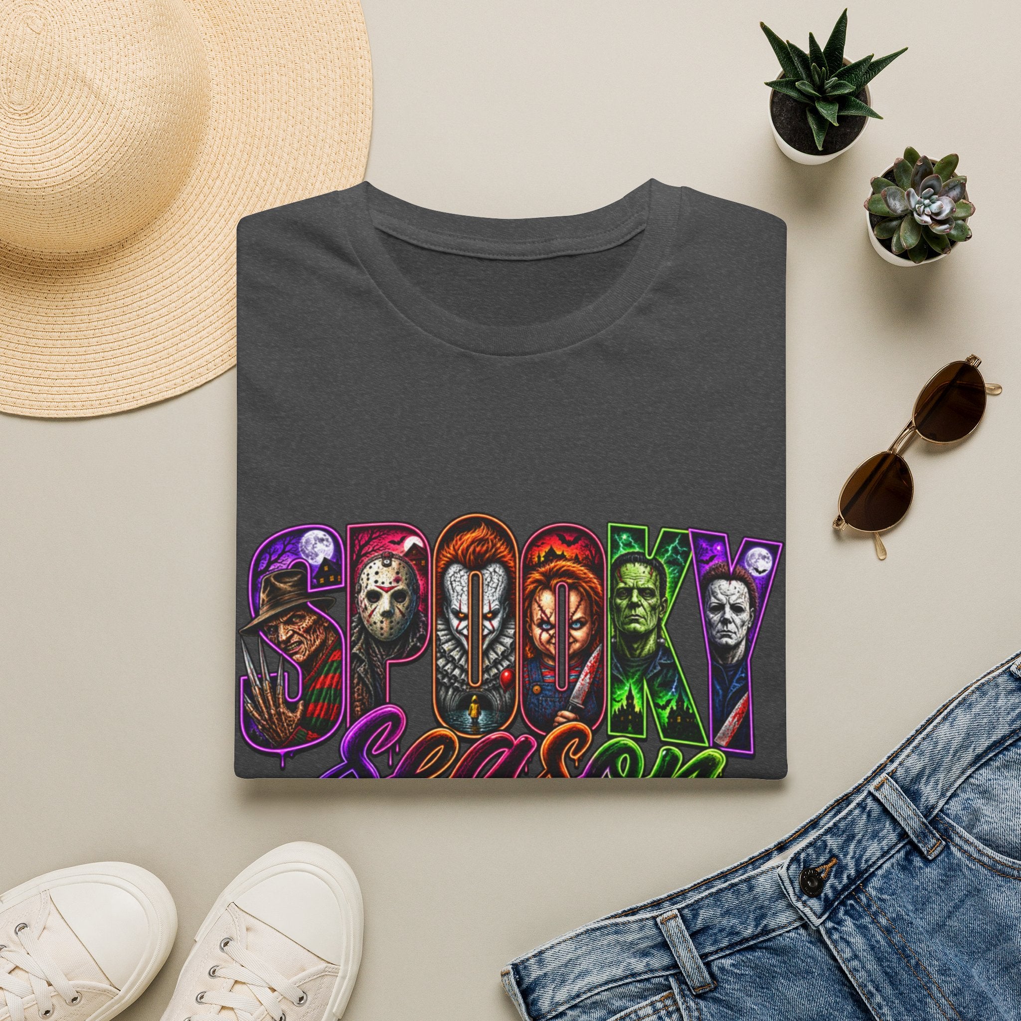 Spooky Season T-Shirt — Halloween Horror Movie Characters Graphic Tee