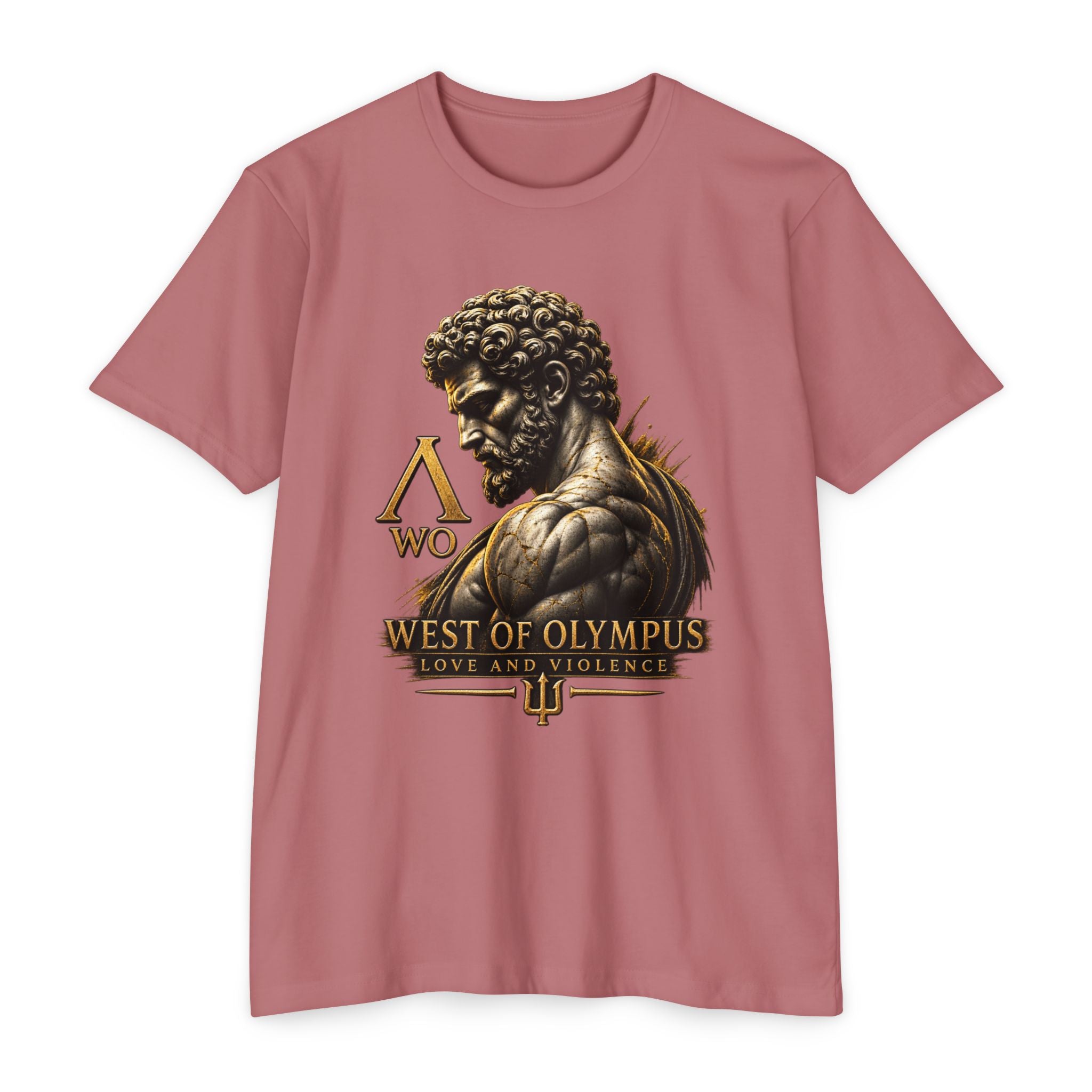West of Olympus T-Shirt — Mythic Warrior Trident Design