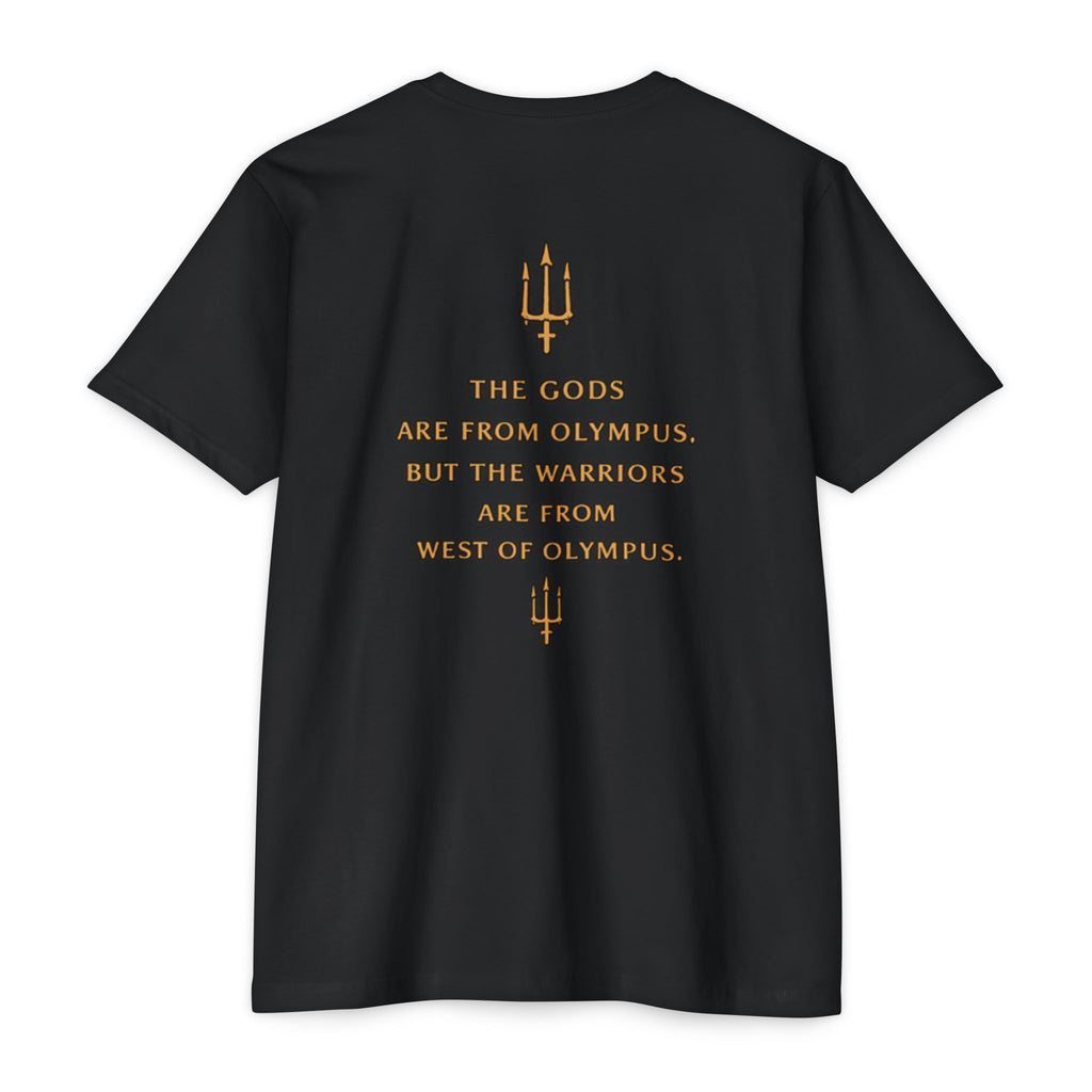 West of Olympus T-Shirt — Mythic Warrior Trident Design