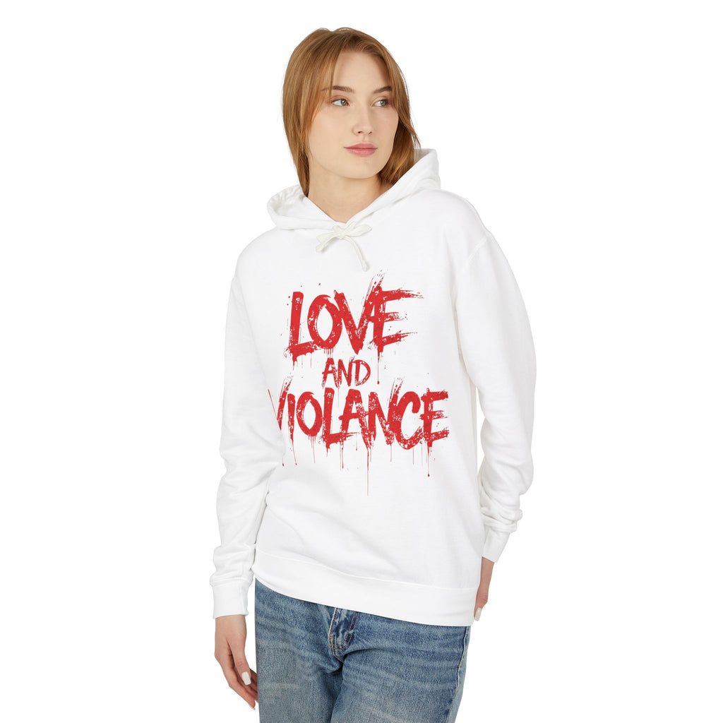 Hoodie — "Love and Violence" Graphic Pullover