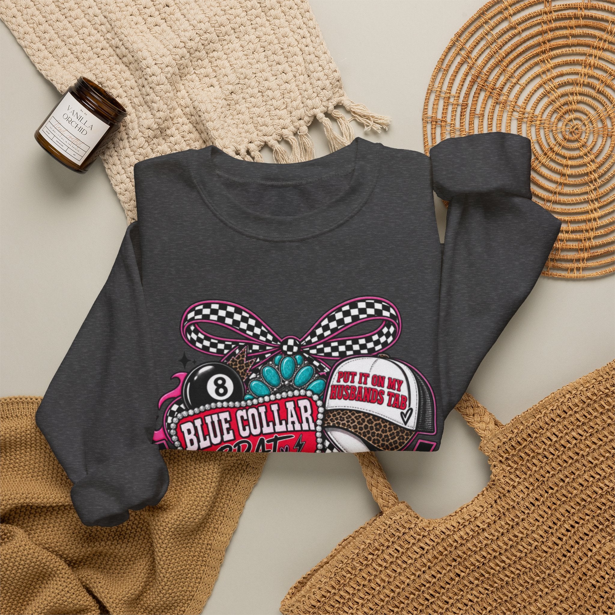 Sweatshirt — Blue Collar Brand Retro Heart & Sneaker Graphic Crewneck