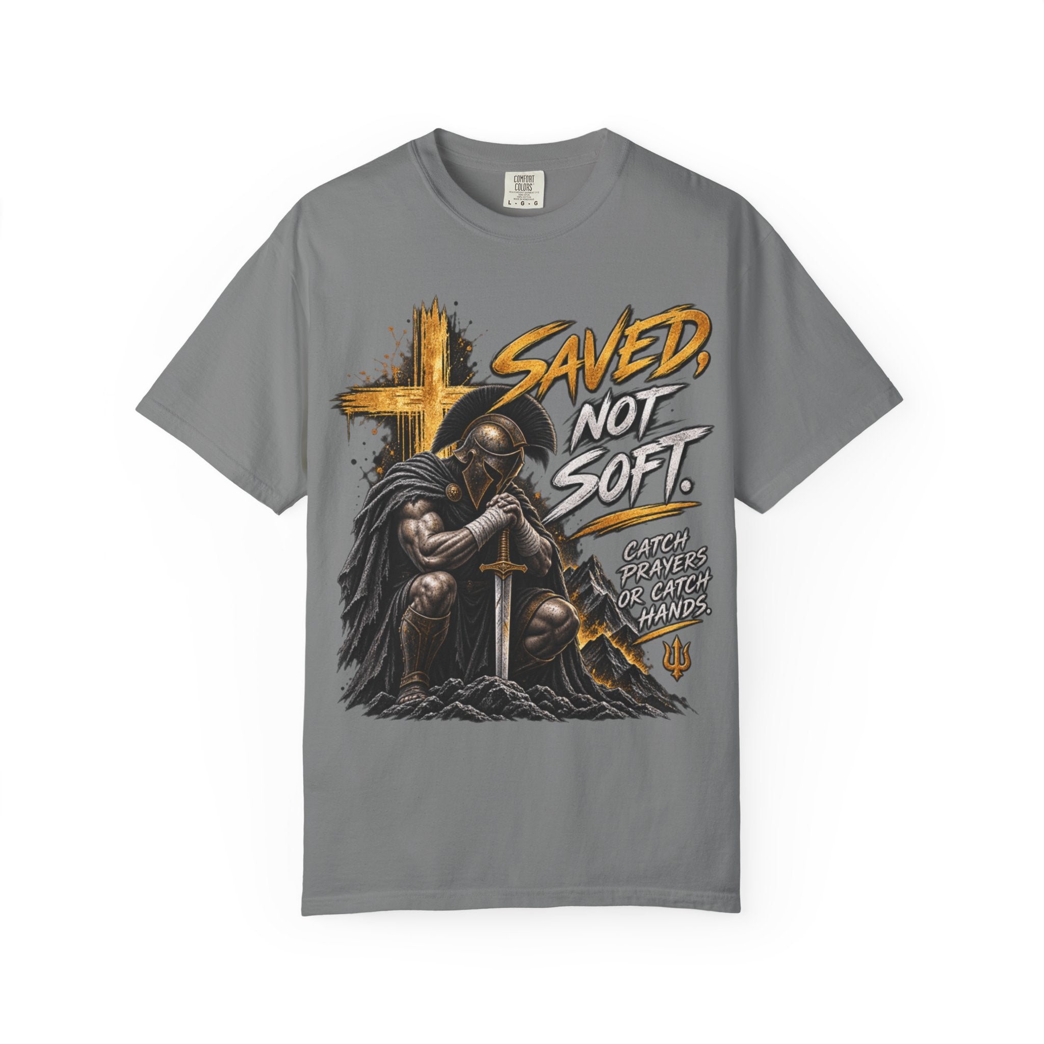 Christian Knight T-Shirt — "Saved Not Soft" Inspirational Faith Graphic Tee