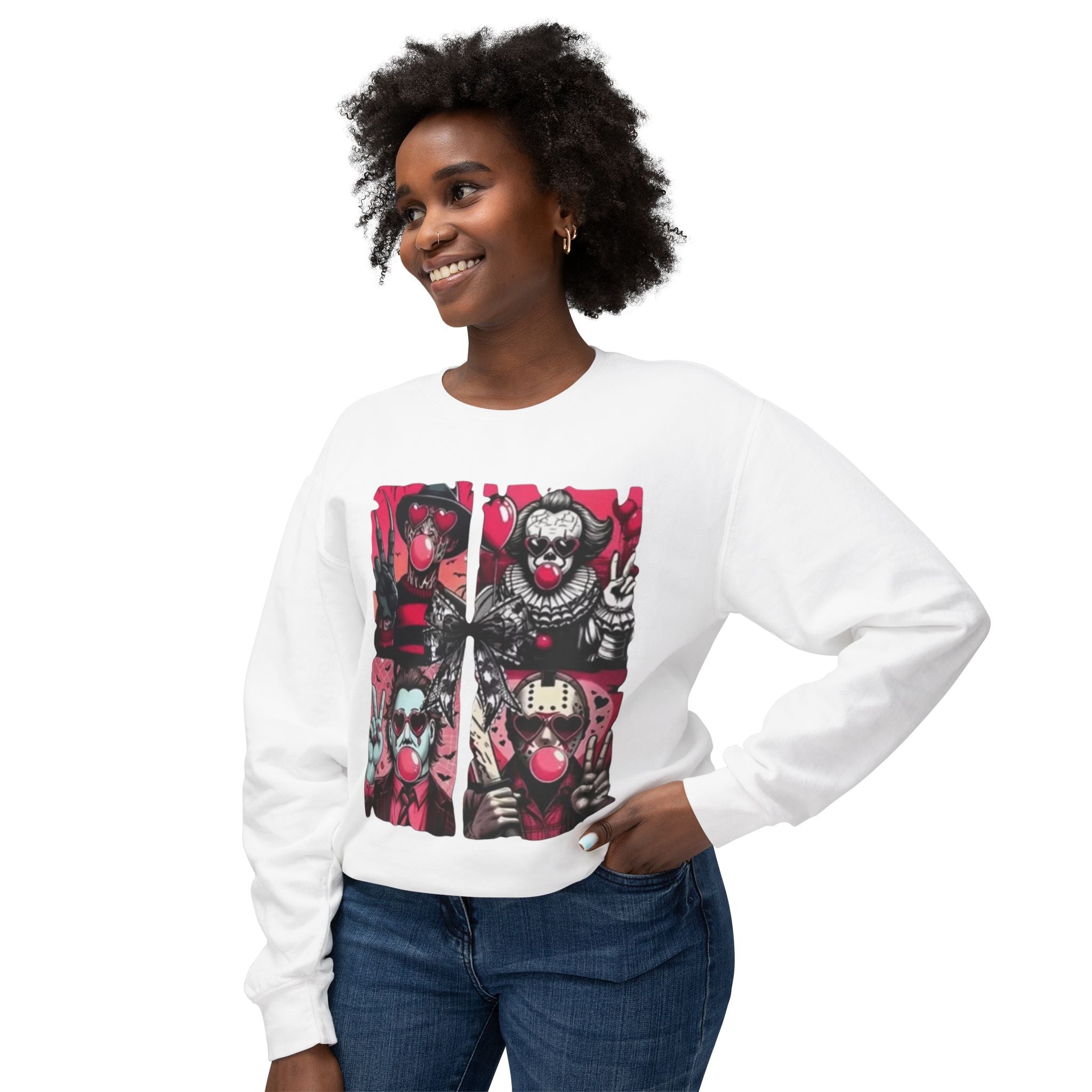 Creepy Clown Graphic Sweatshirt — Horror Circus Crewneck